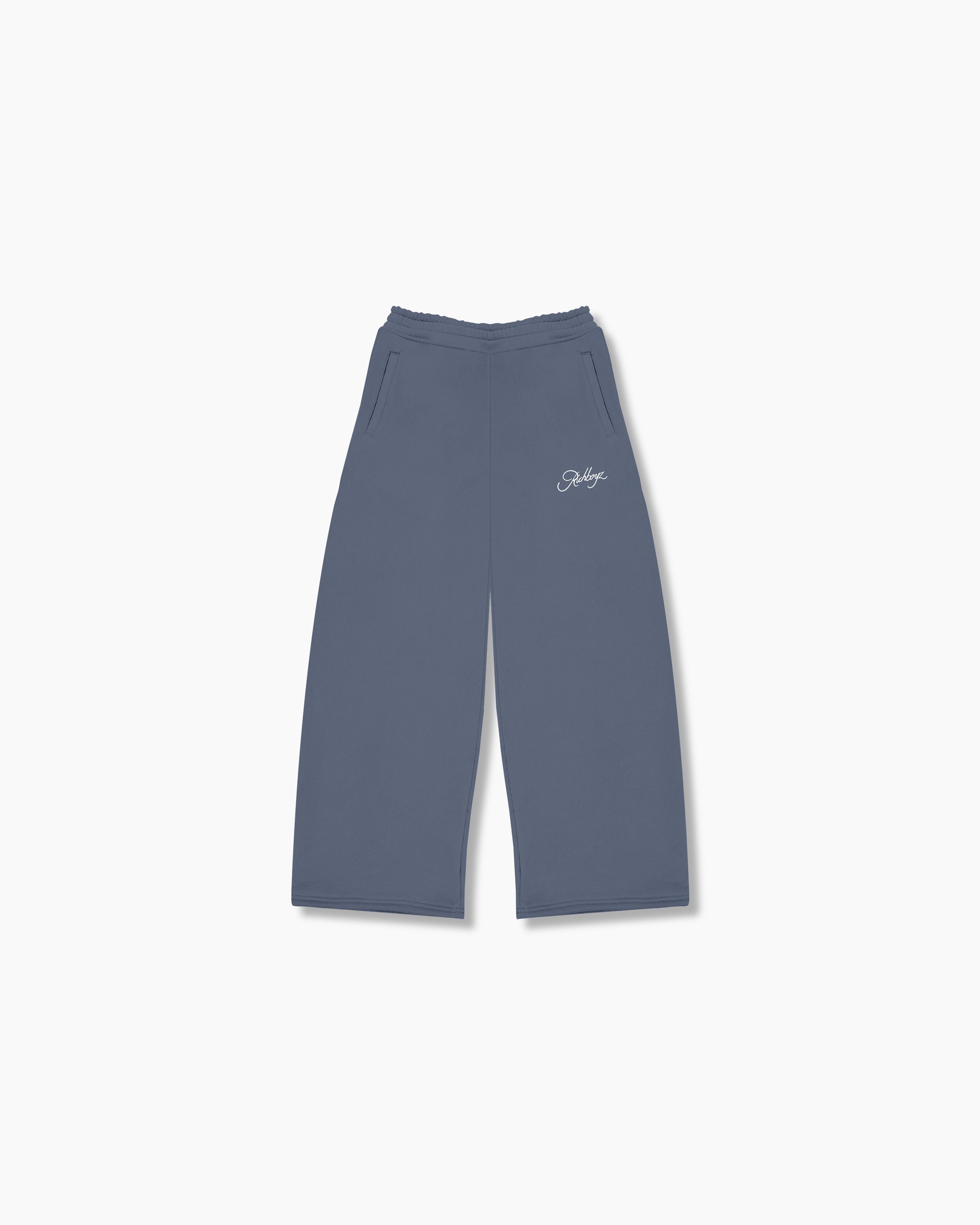 Wide Leg Sweatpants - Dull Blue