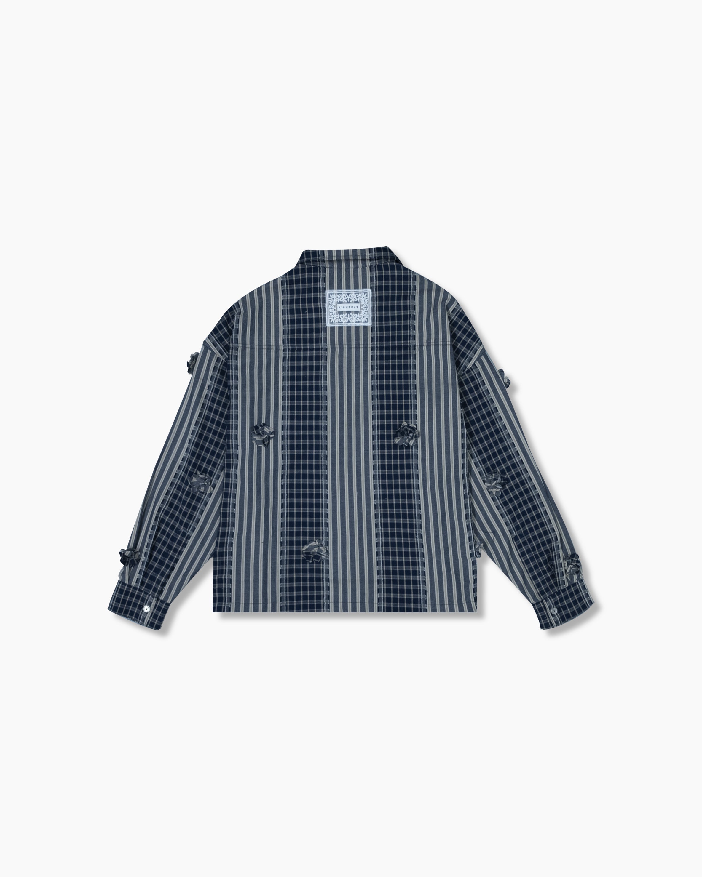 Box Polo Long sleeve Plaid - Navy Blue