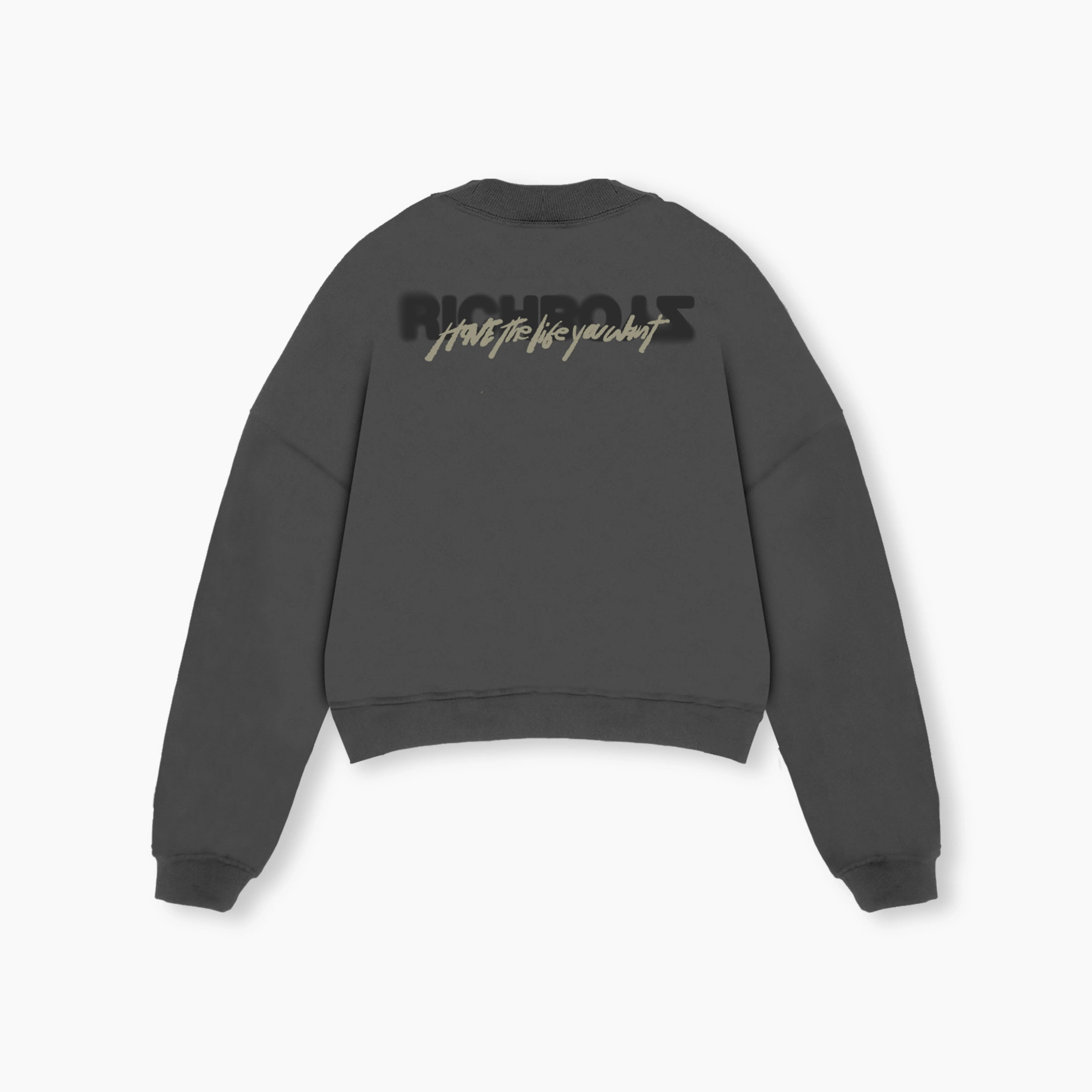 CROPPED SWEATER - CEMENT