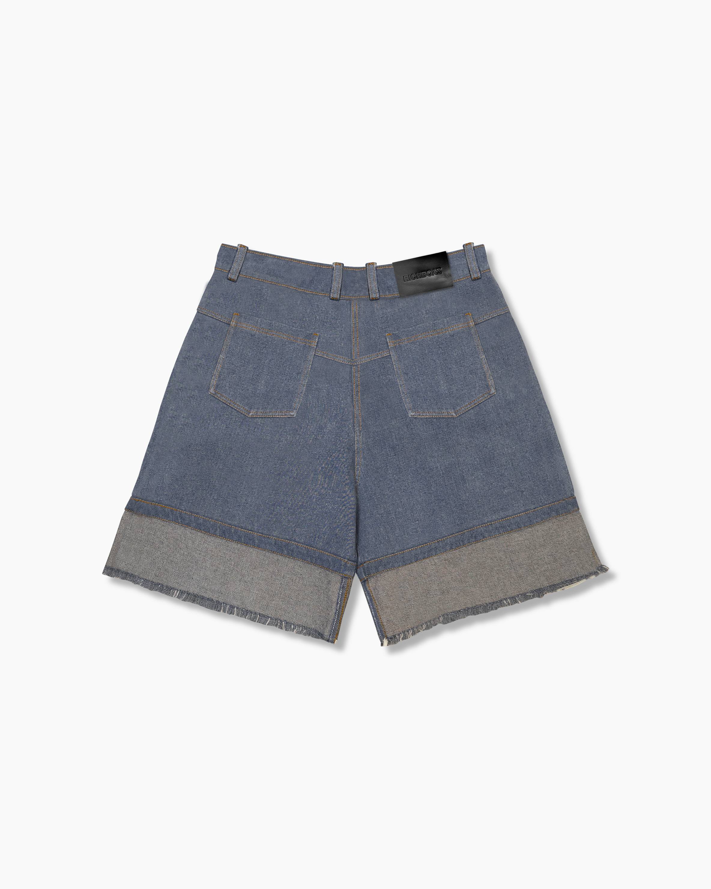Inverse Denim Shorts - Dull Blue