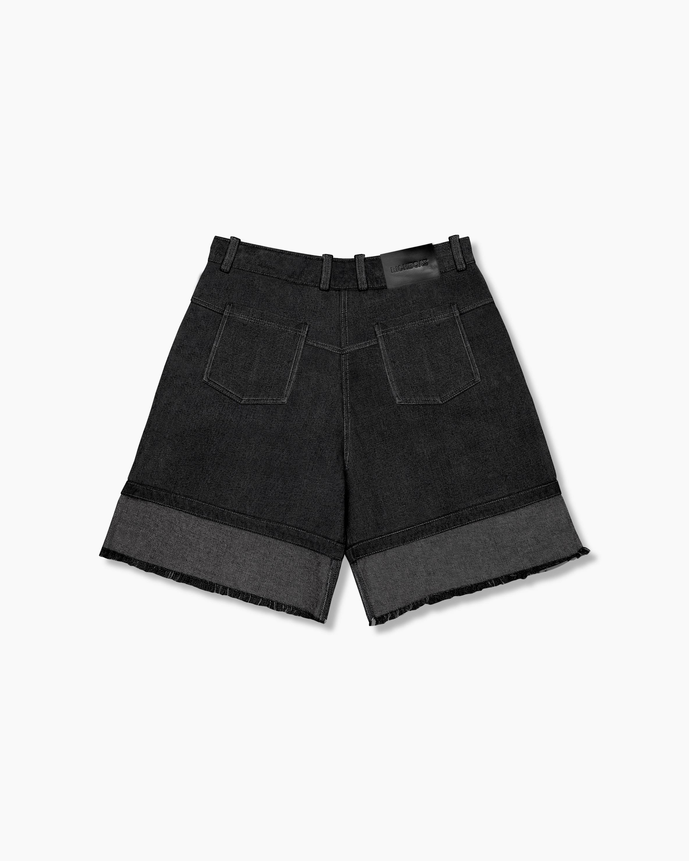 Inverse Denim Shorts - Obsidian
