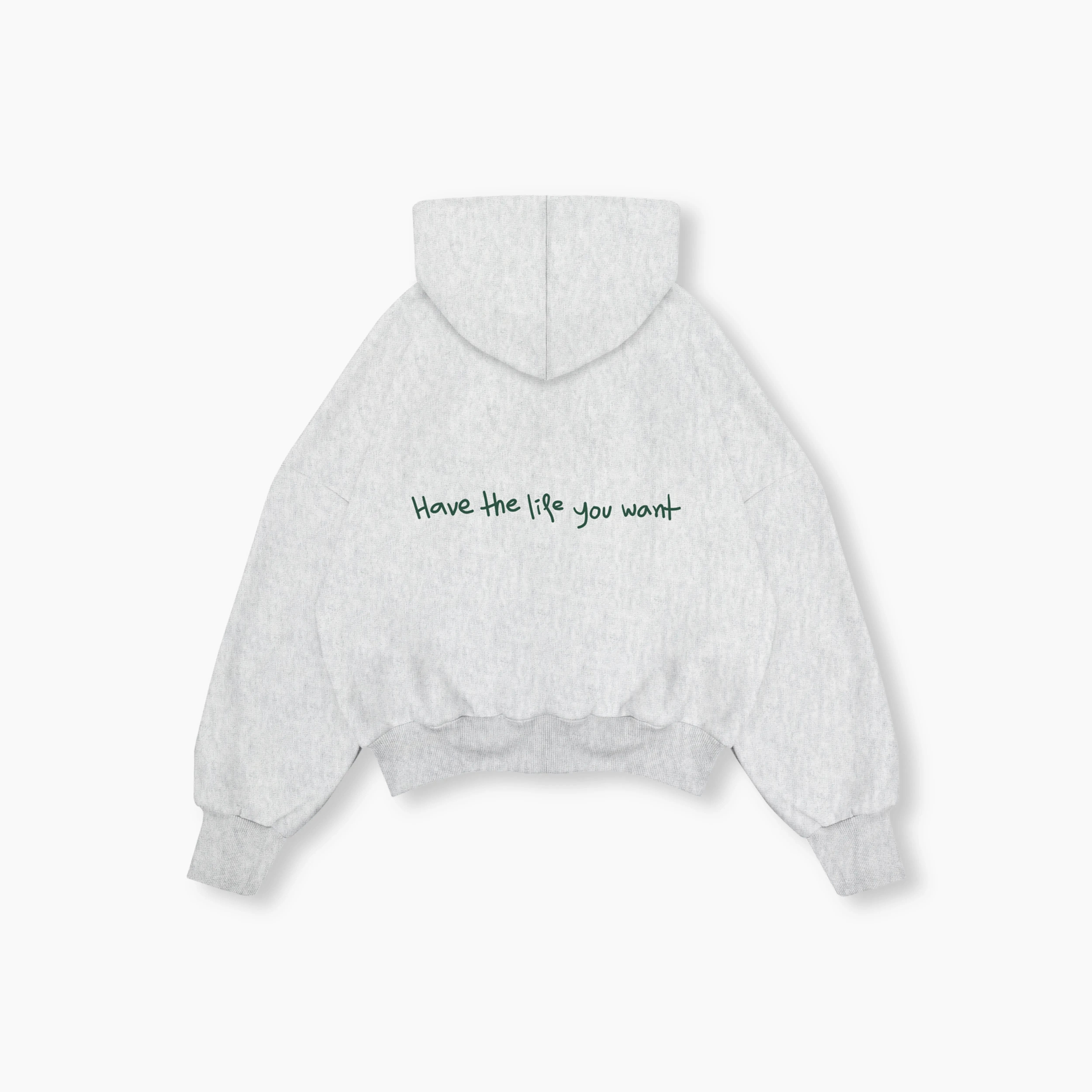 Double Zip Box Hoodie - Heather Gray