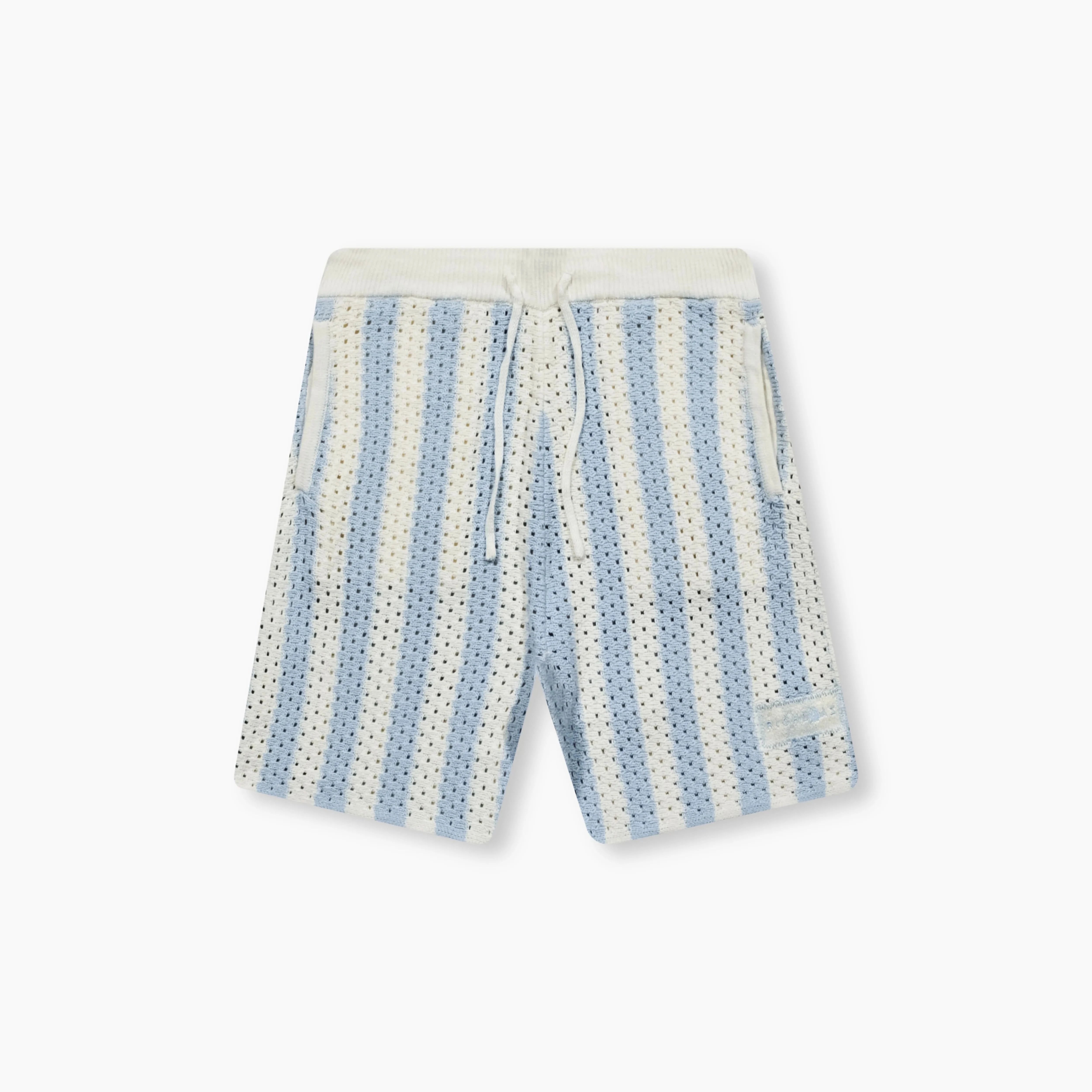 Knitted Pointelle Shorts - Sky