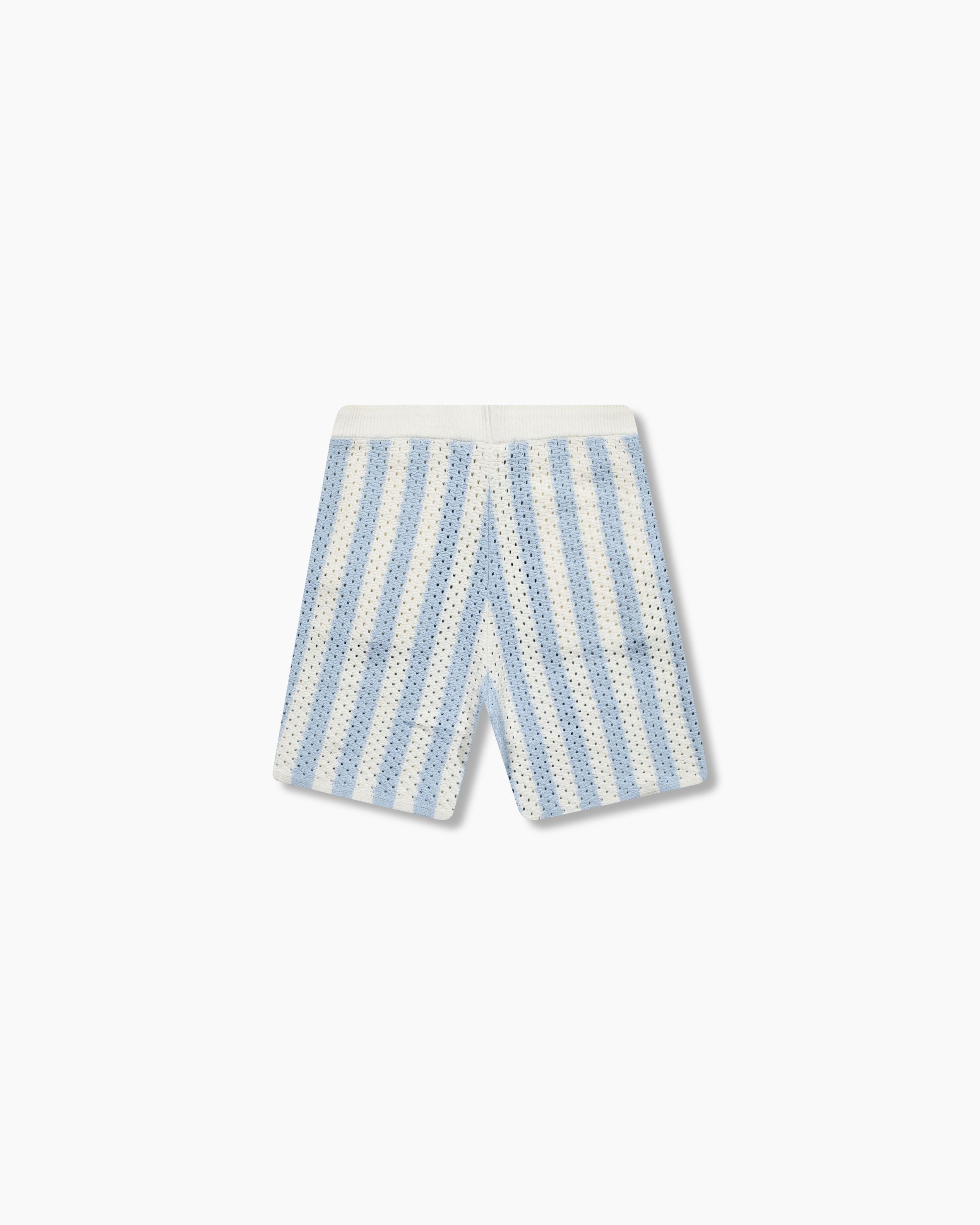 Knitted Pointelle Shorts - Sky