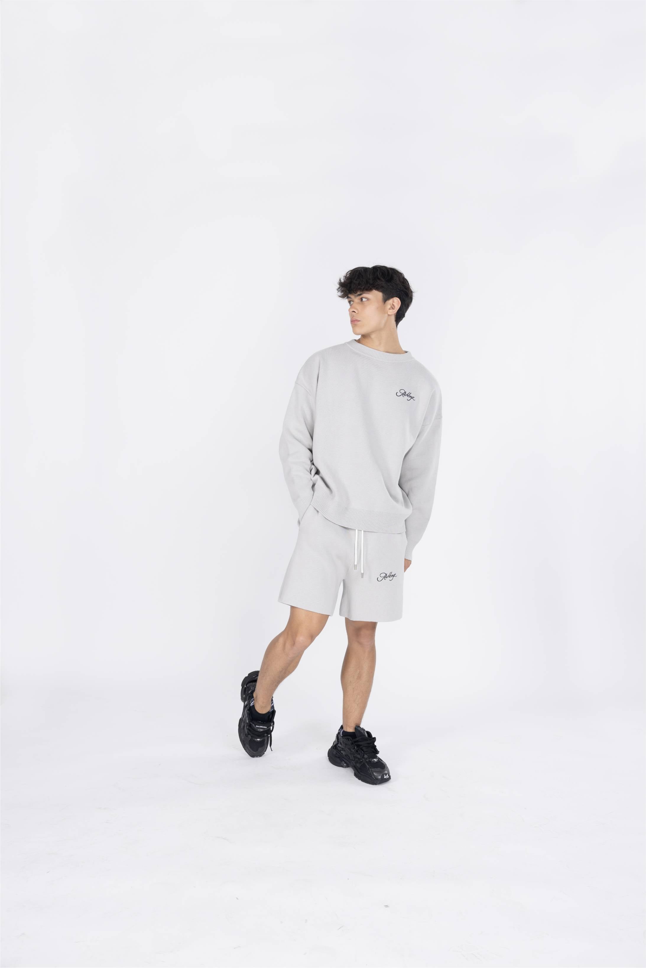 Knitted Shorts - Pebble