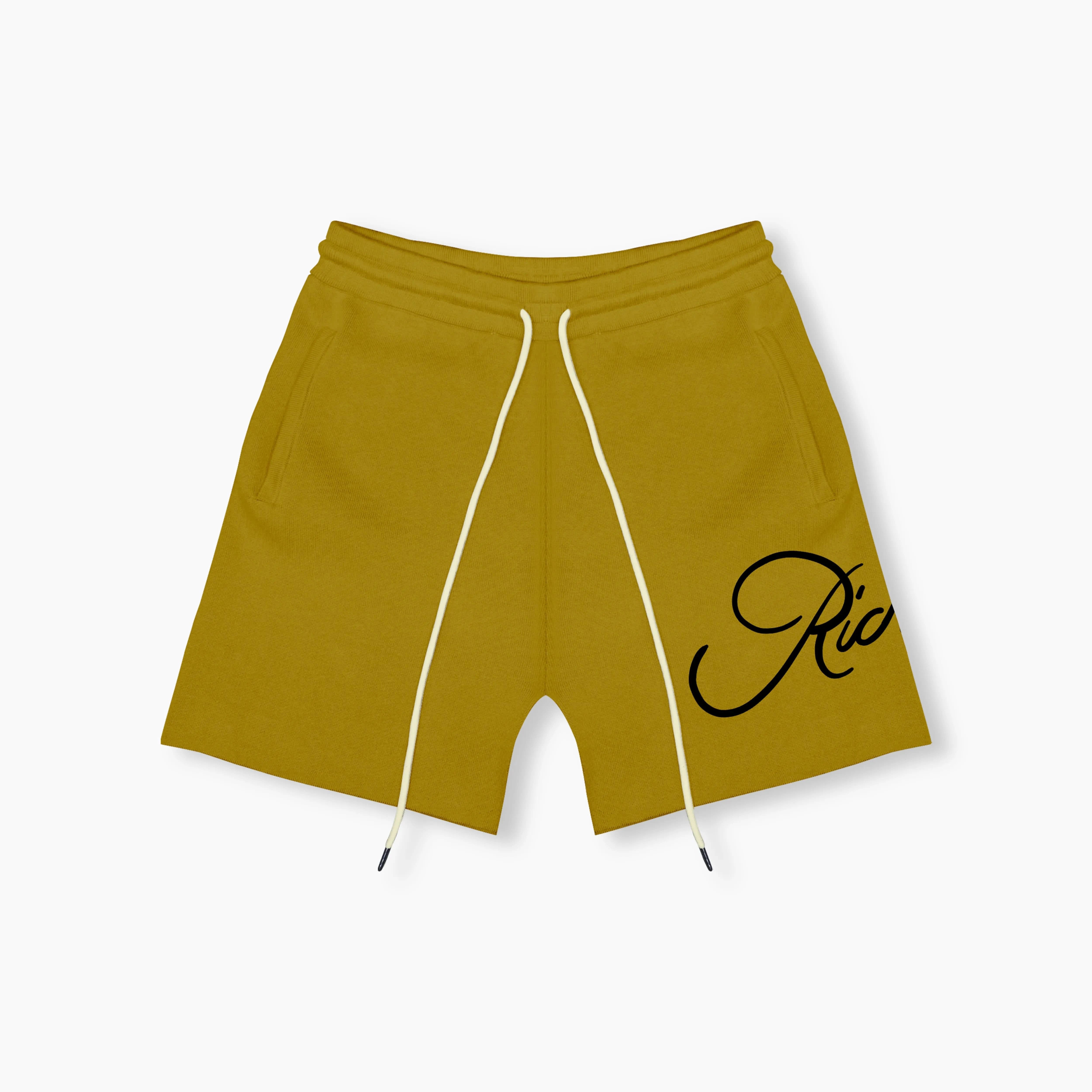 Knitted Summer Shorts - Canary