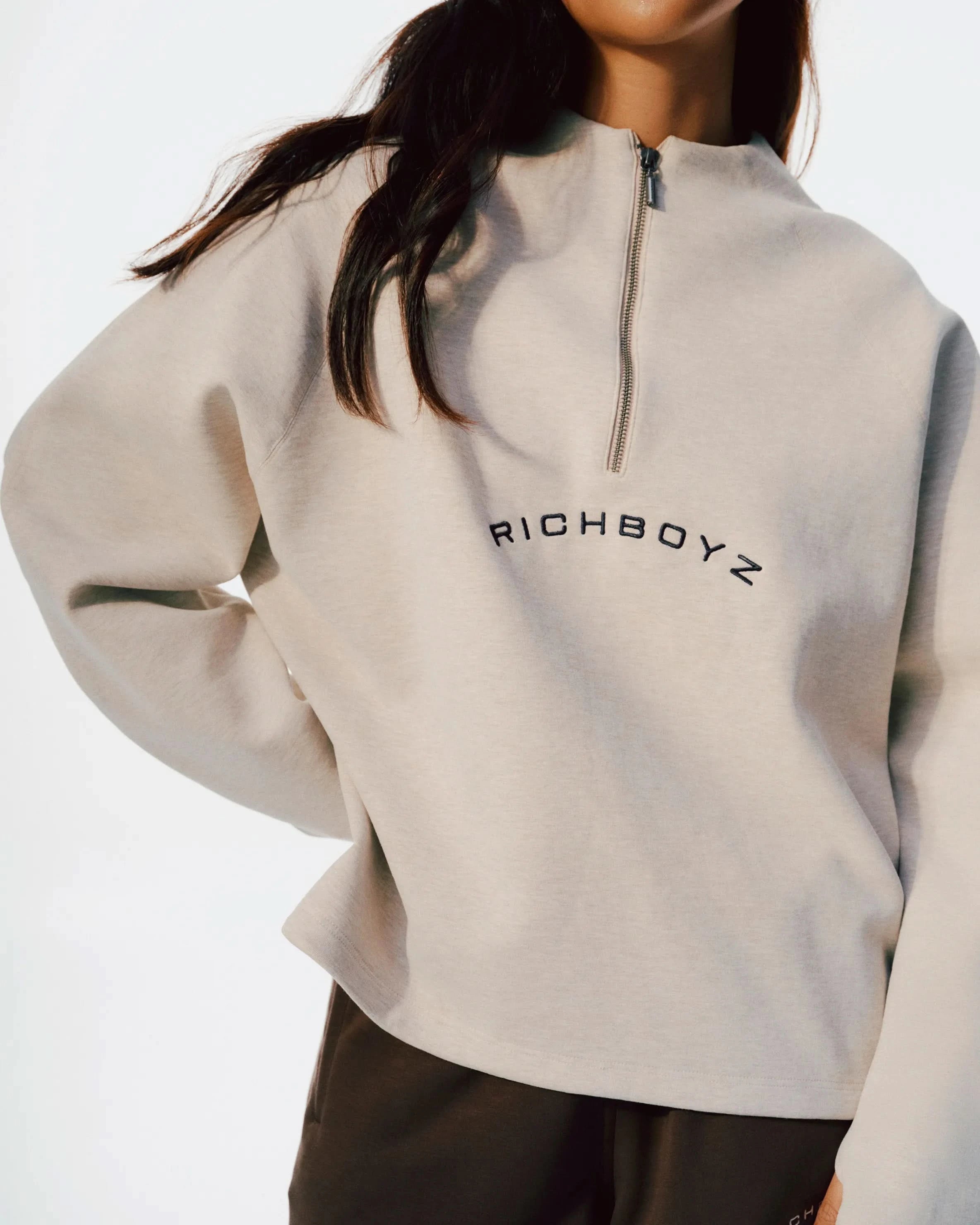 Airy Zip Sweater - Heather Gray