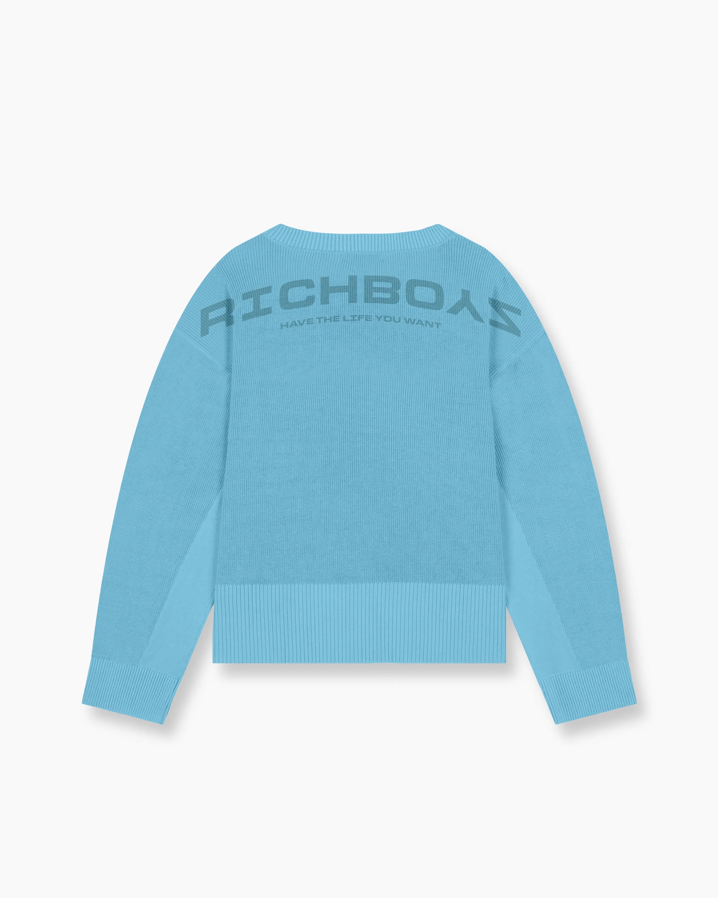 Washed Knitted Sweater - Sky Blue