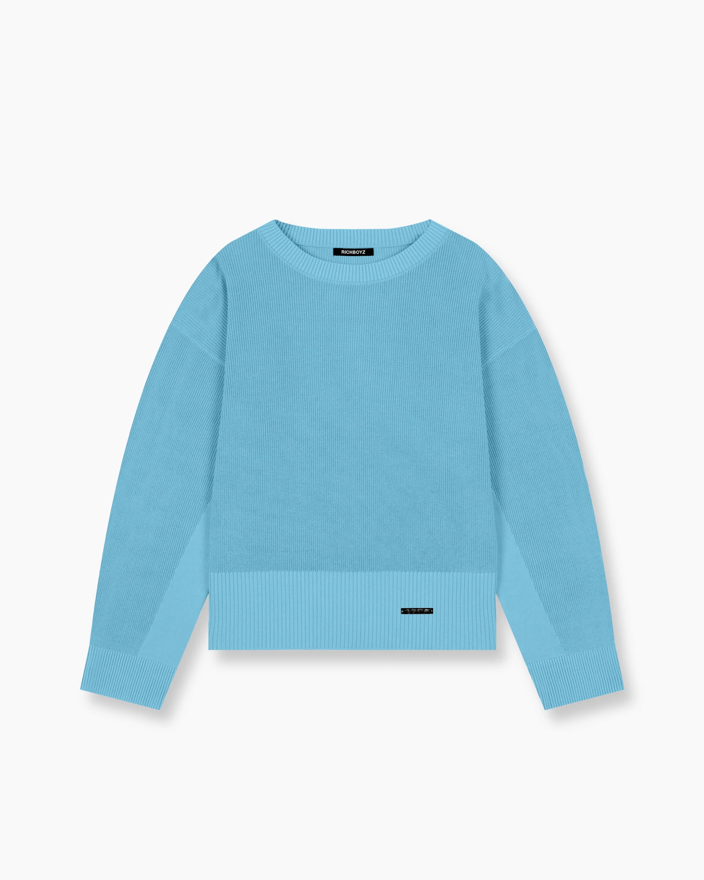 Washed Knitted Sweater - Sky Blue