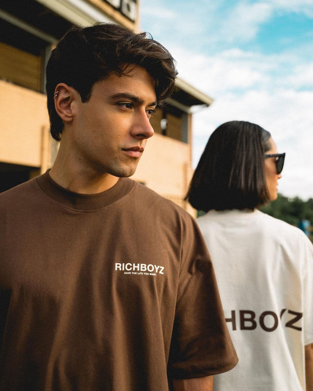 Drop Shoulder Tee - Choco Brown