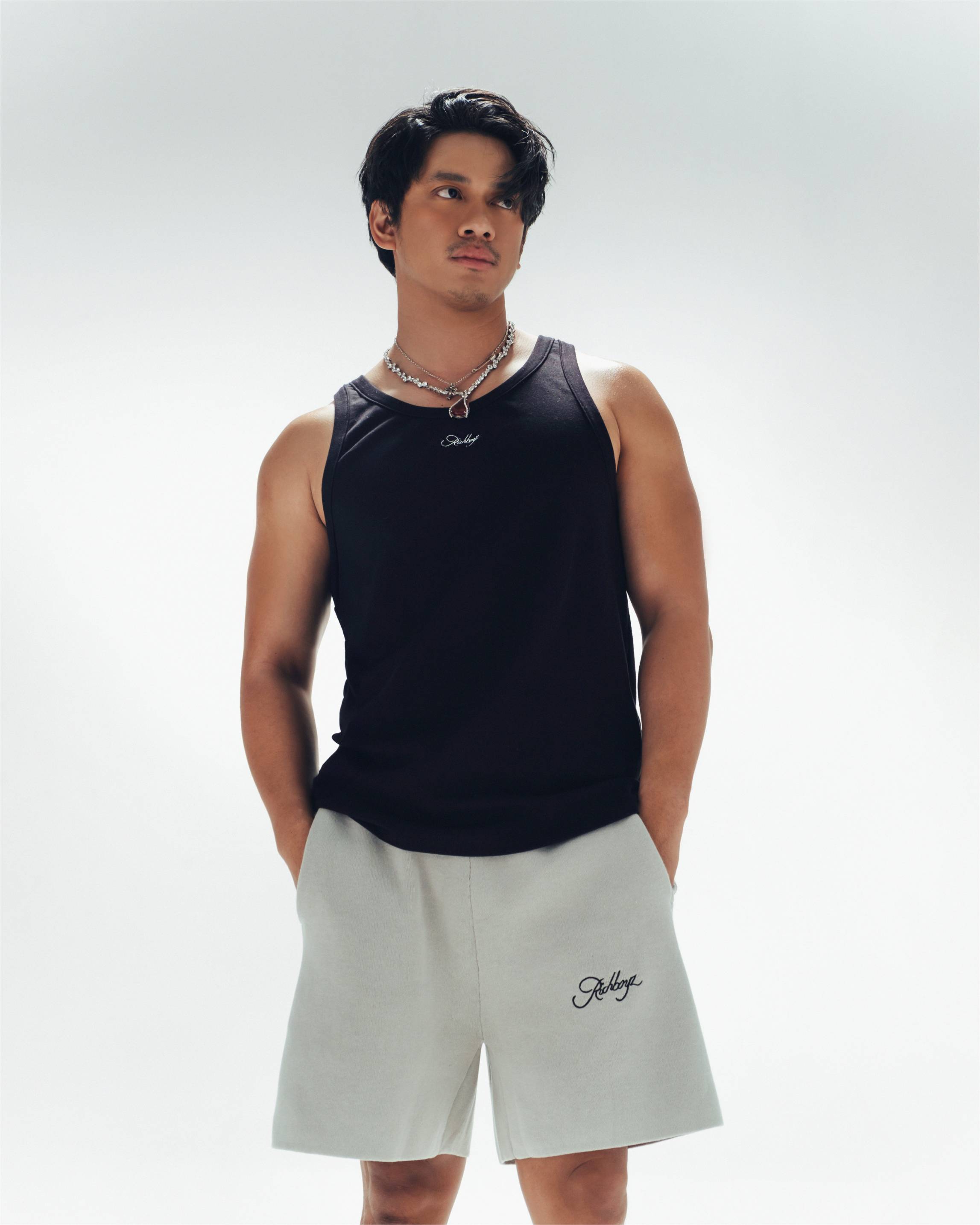 Cotton Rib Tank Top Men - Obsidian