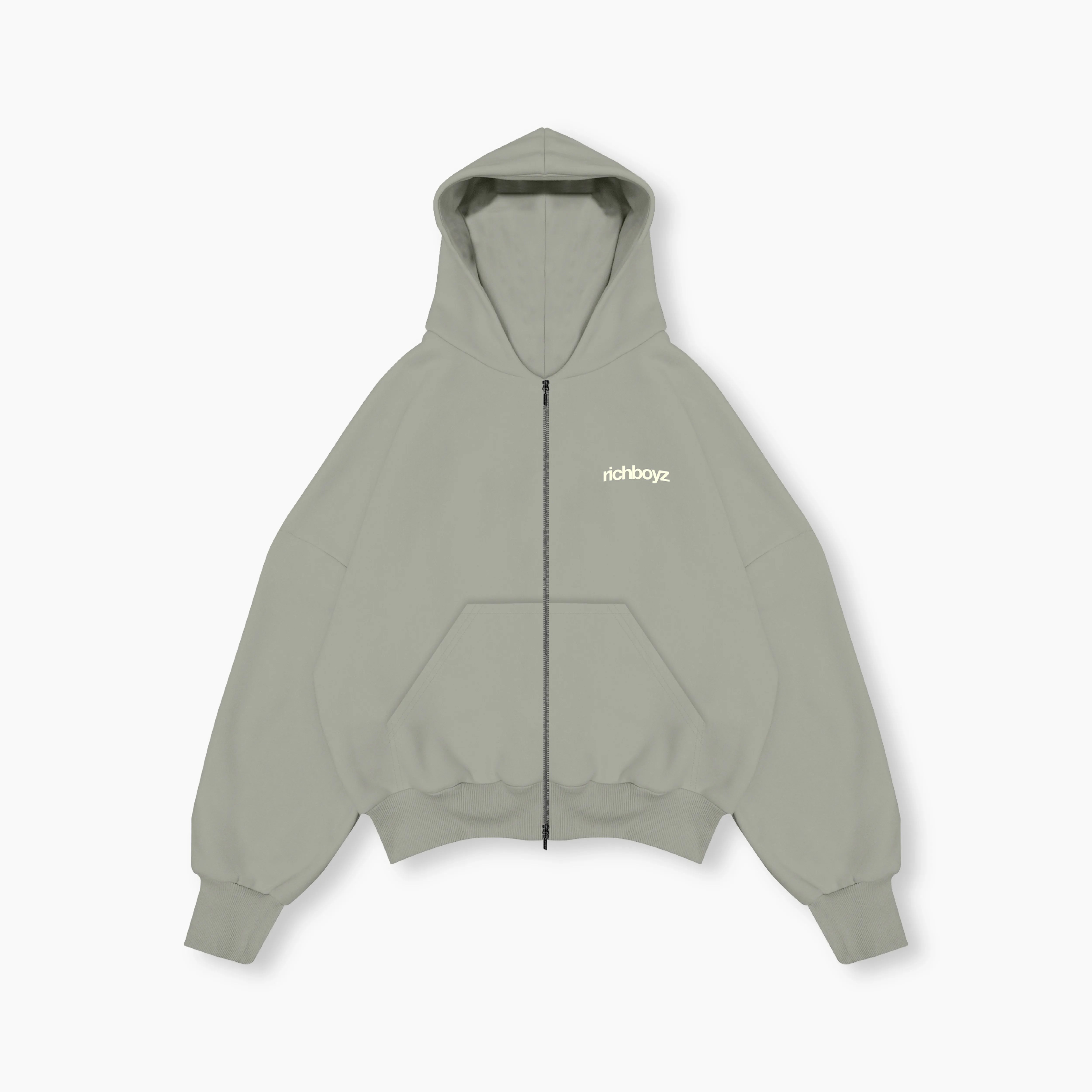 Double Zip Box Hoodie V2 - Icy Gray