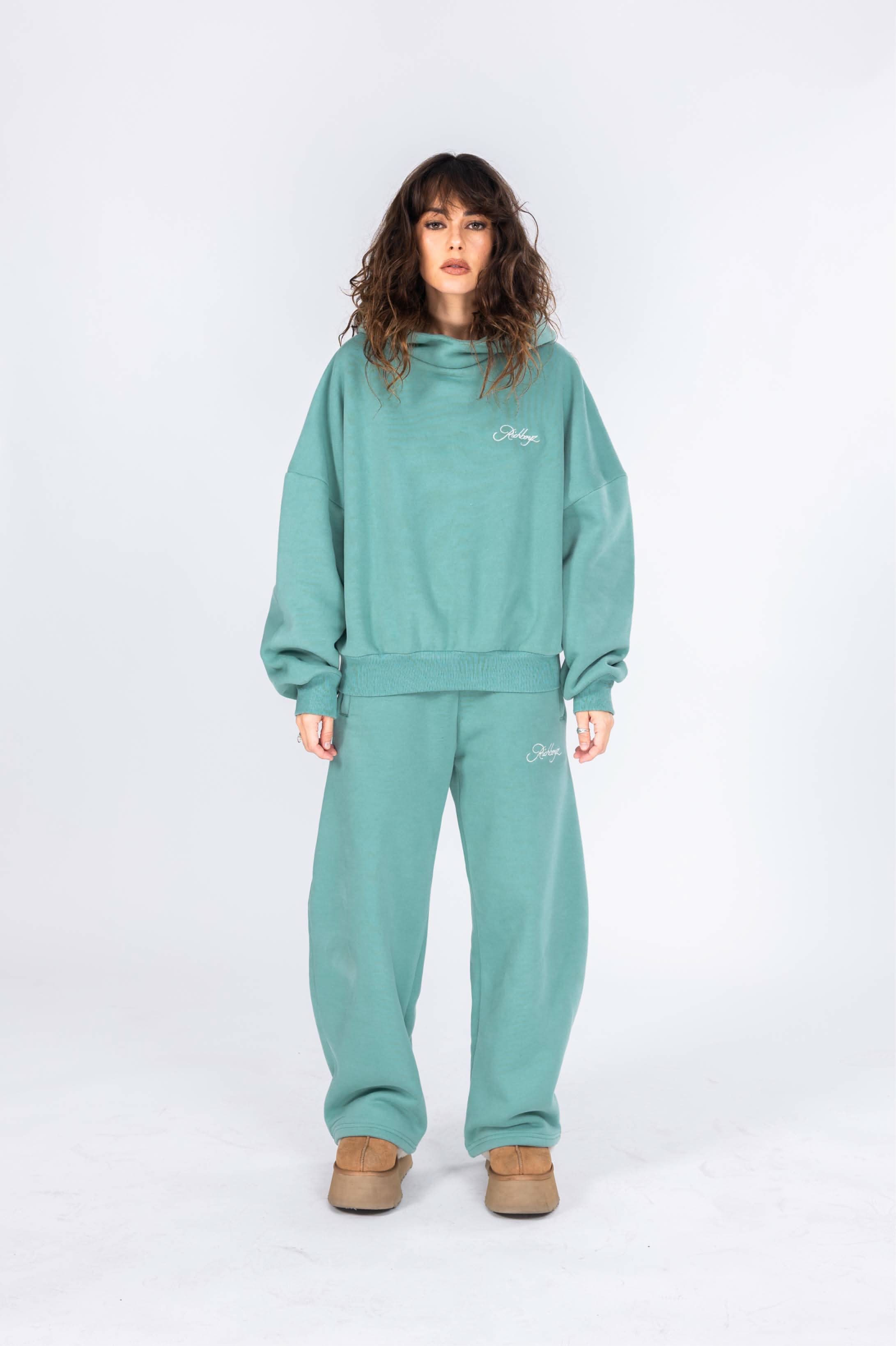 Wide Leg Sweatpants - Jade