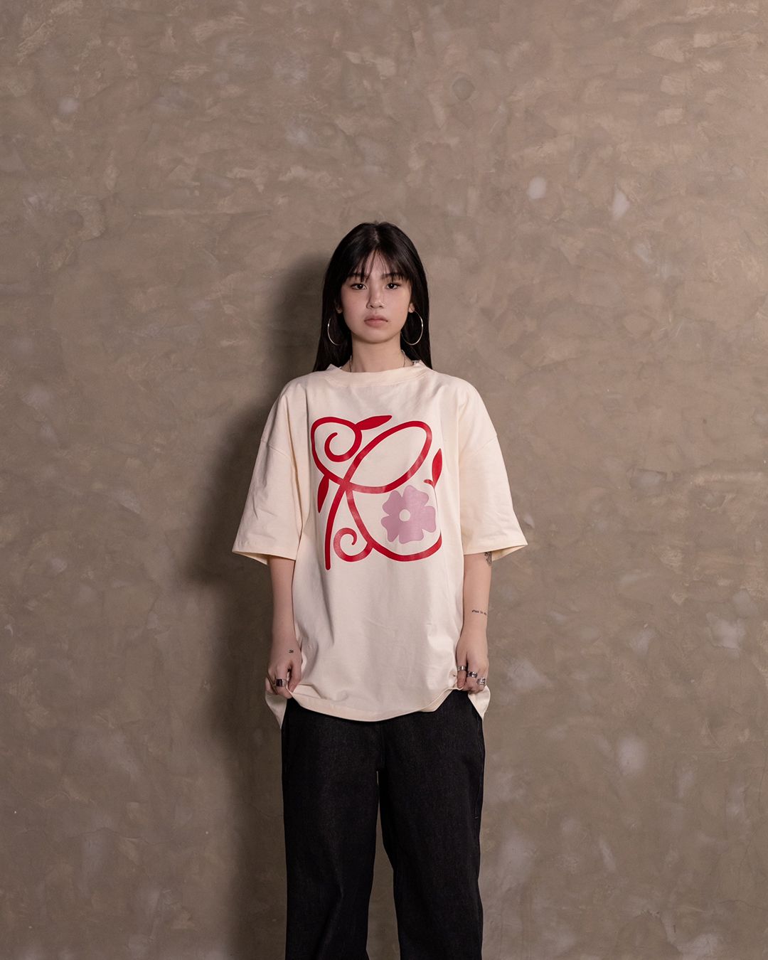 Relaxed Drop Shoulder Tee - Rosé