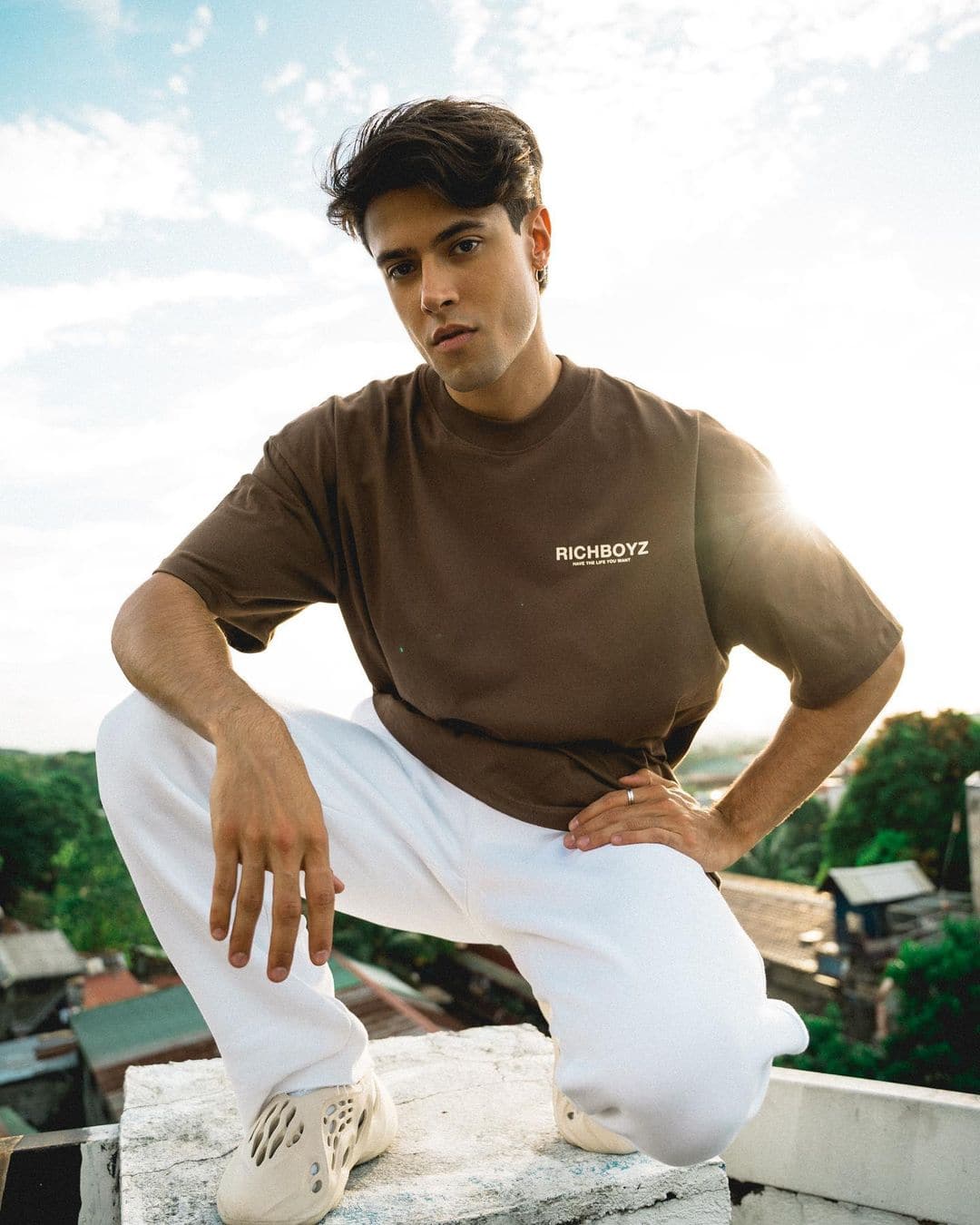 Drop Shoulder Tee - Choco Brown