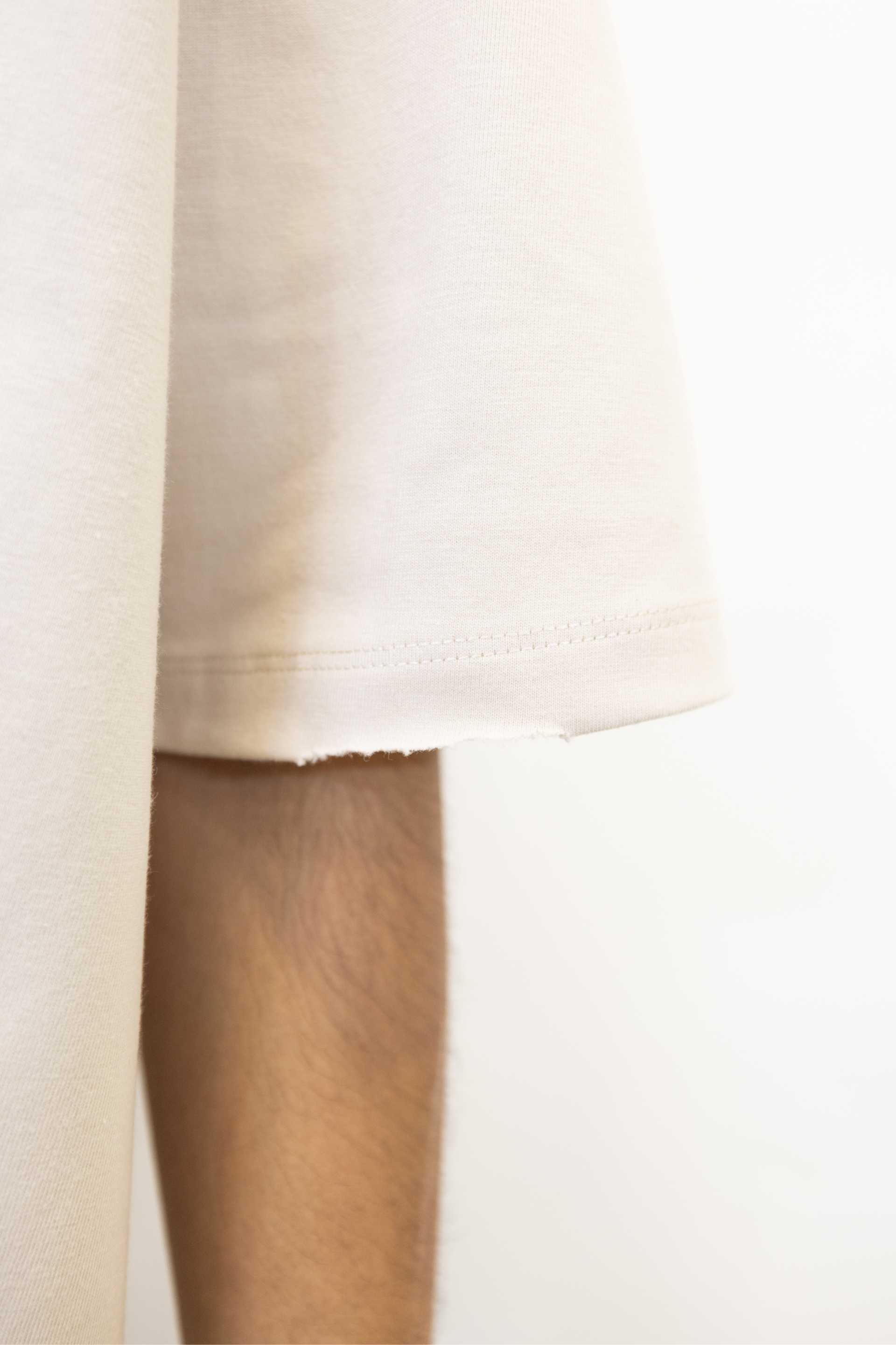 Relaxed Drop Shoulder Tee - Bone