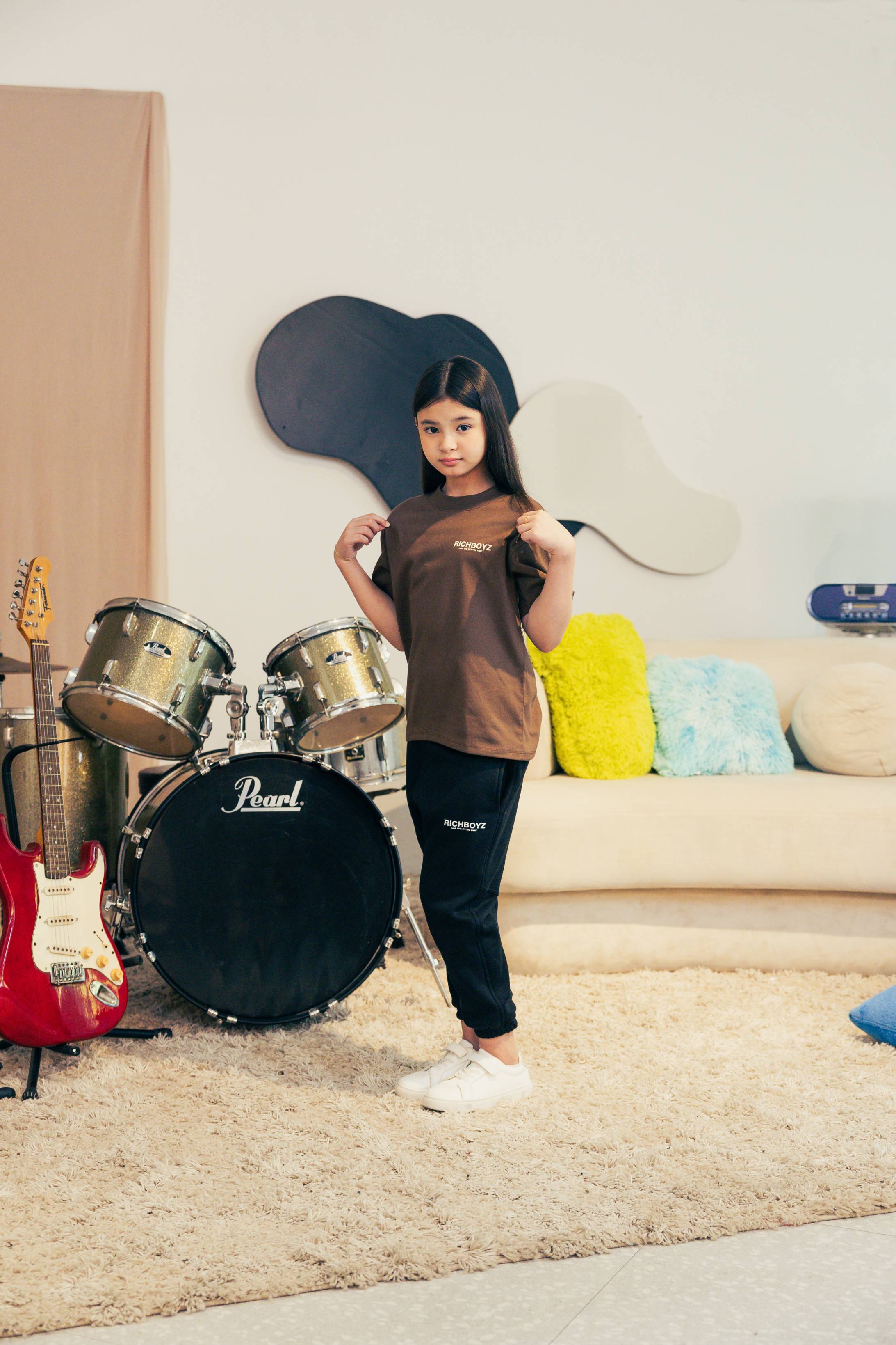 Kidz Relaxed Drop Shoulder Tee - Choco Brown