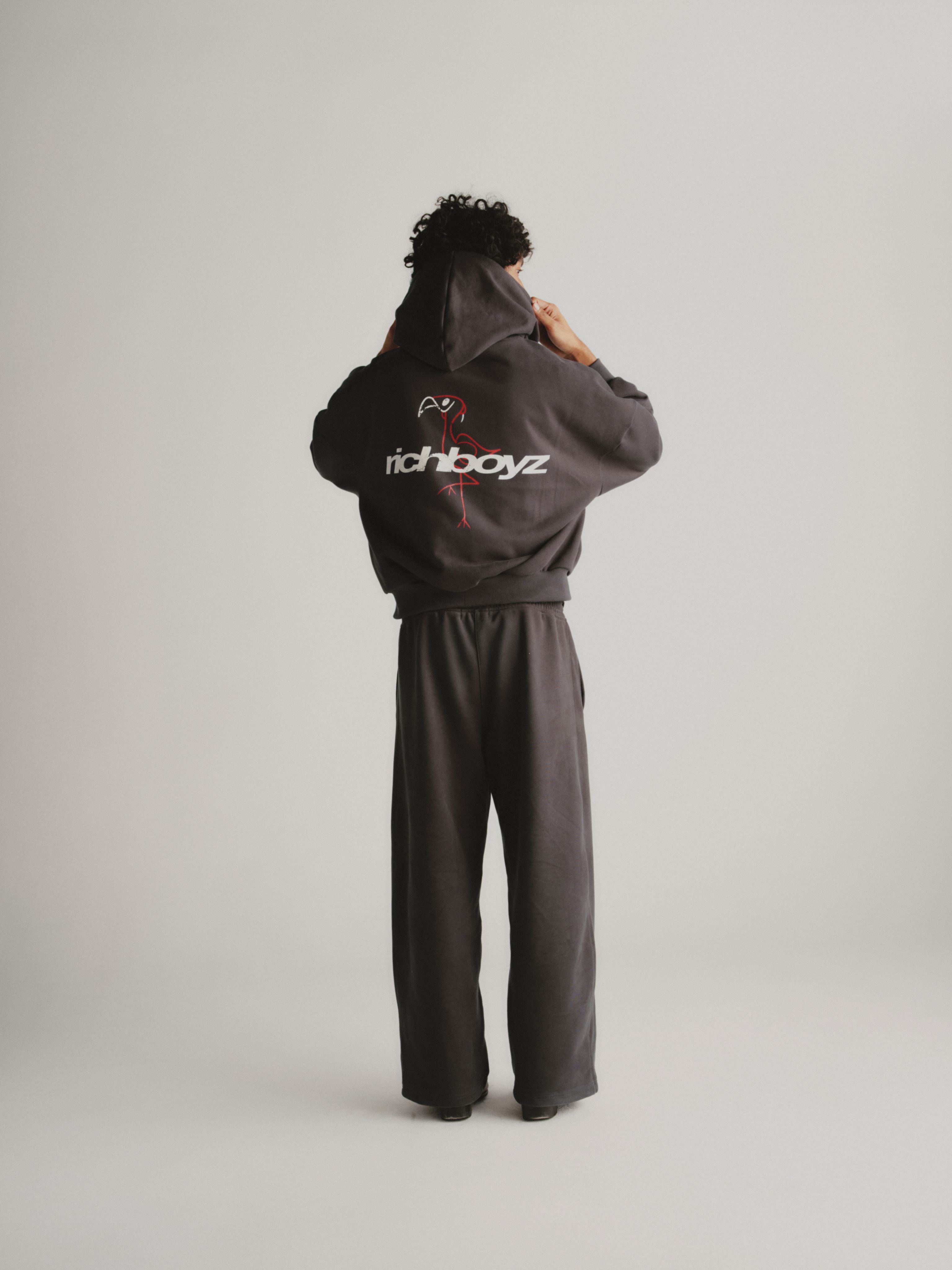 Double Zip Box Hoodie - Asphalt