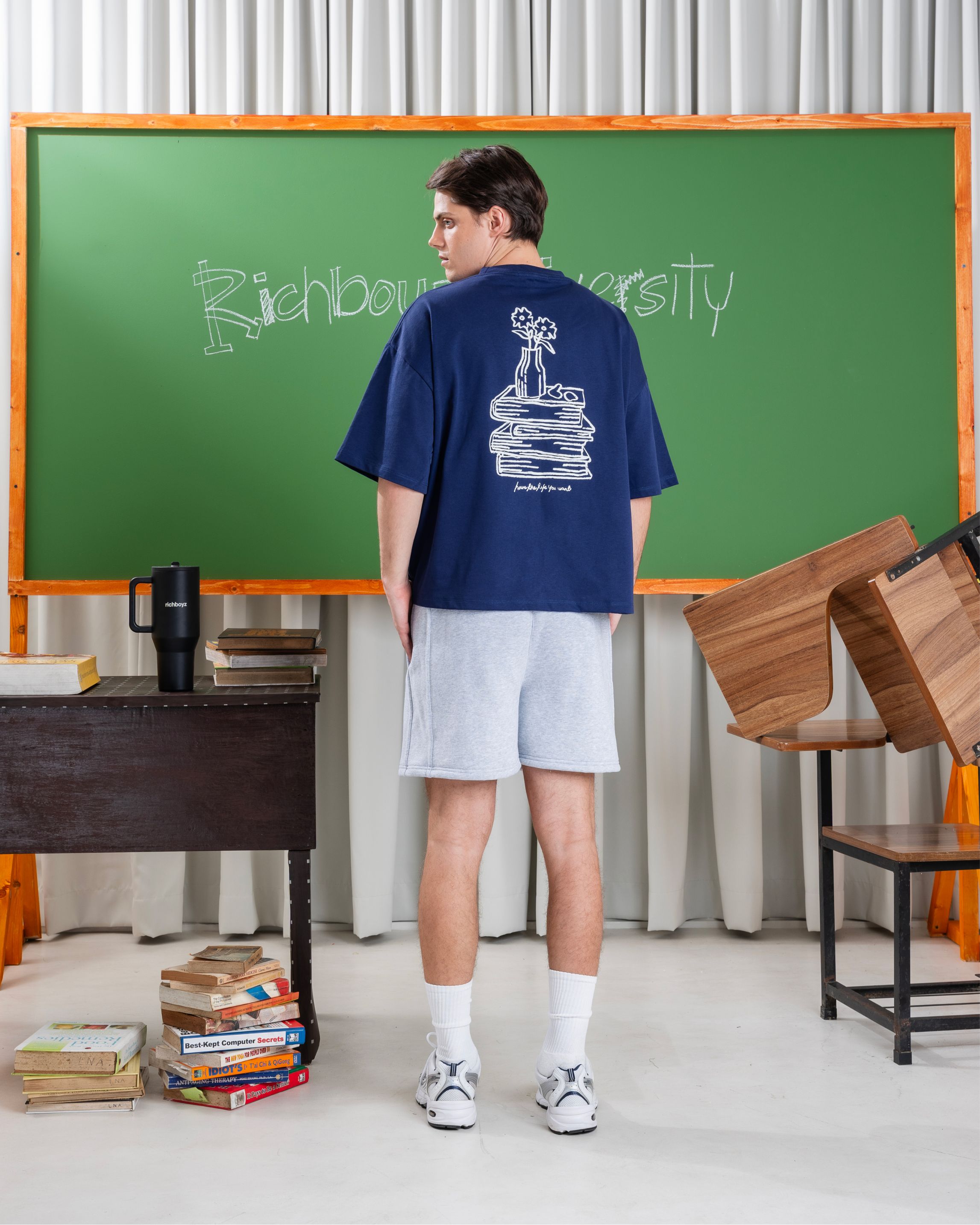 Premium Box Tee - Navy Blue