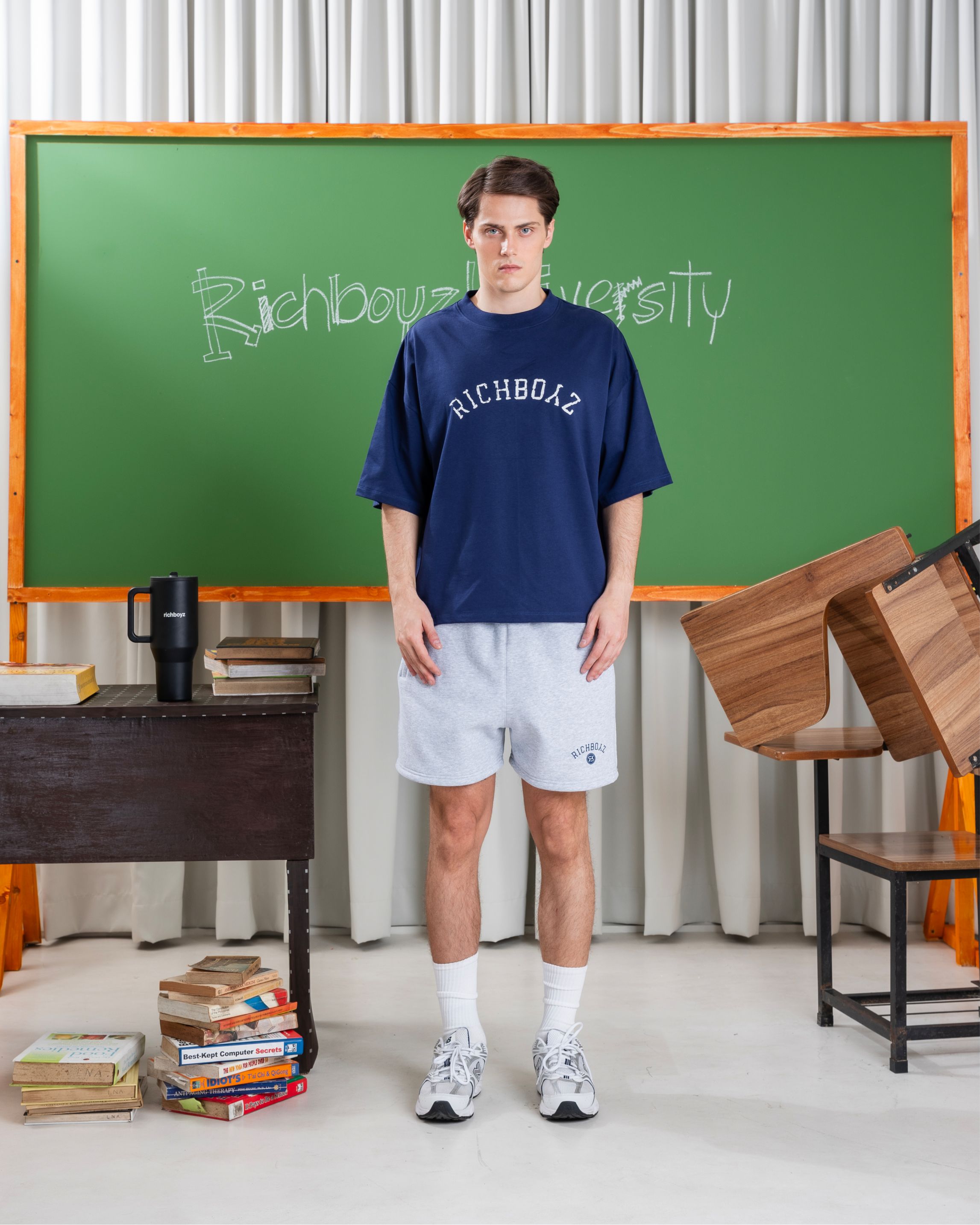 Premium Box Tee - Navy Blue