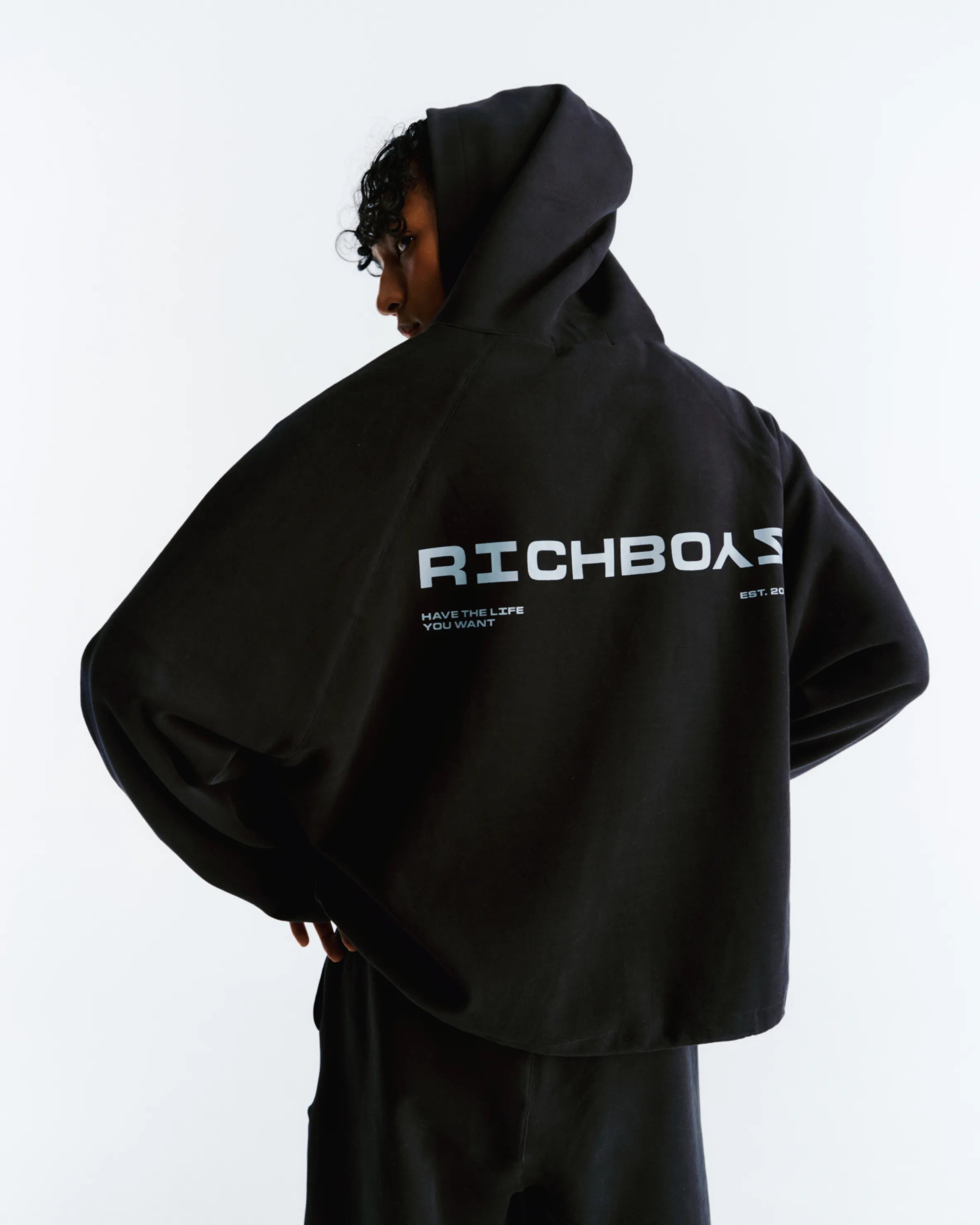 Airy Zip Hoodie - Black