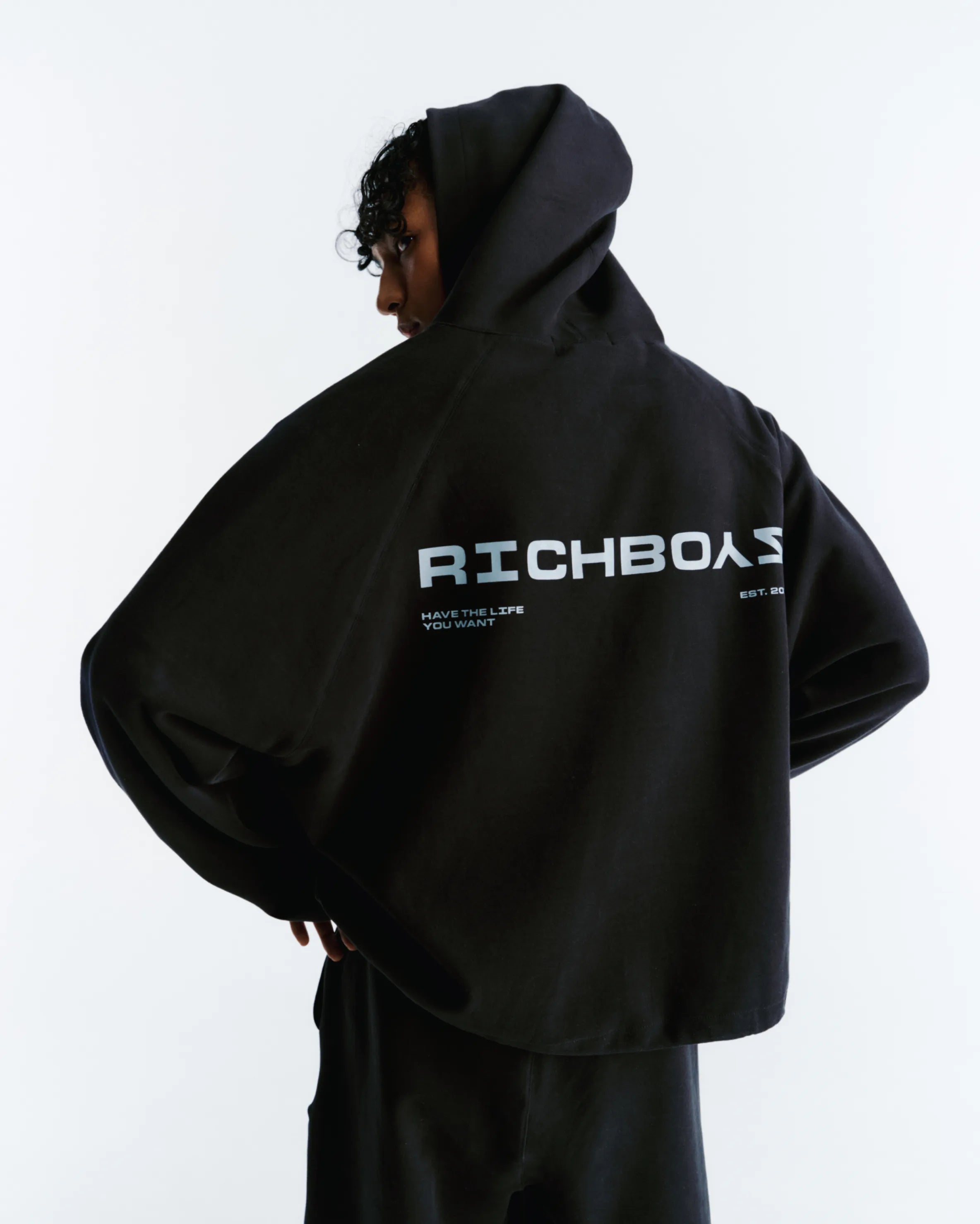 Airy Zip Hoodie - Black