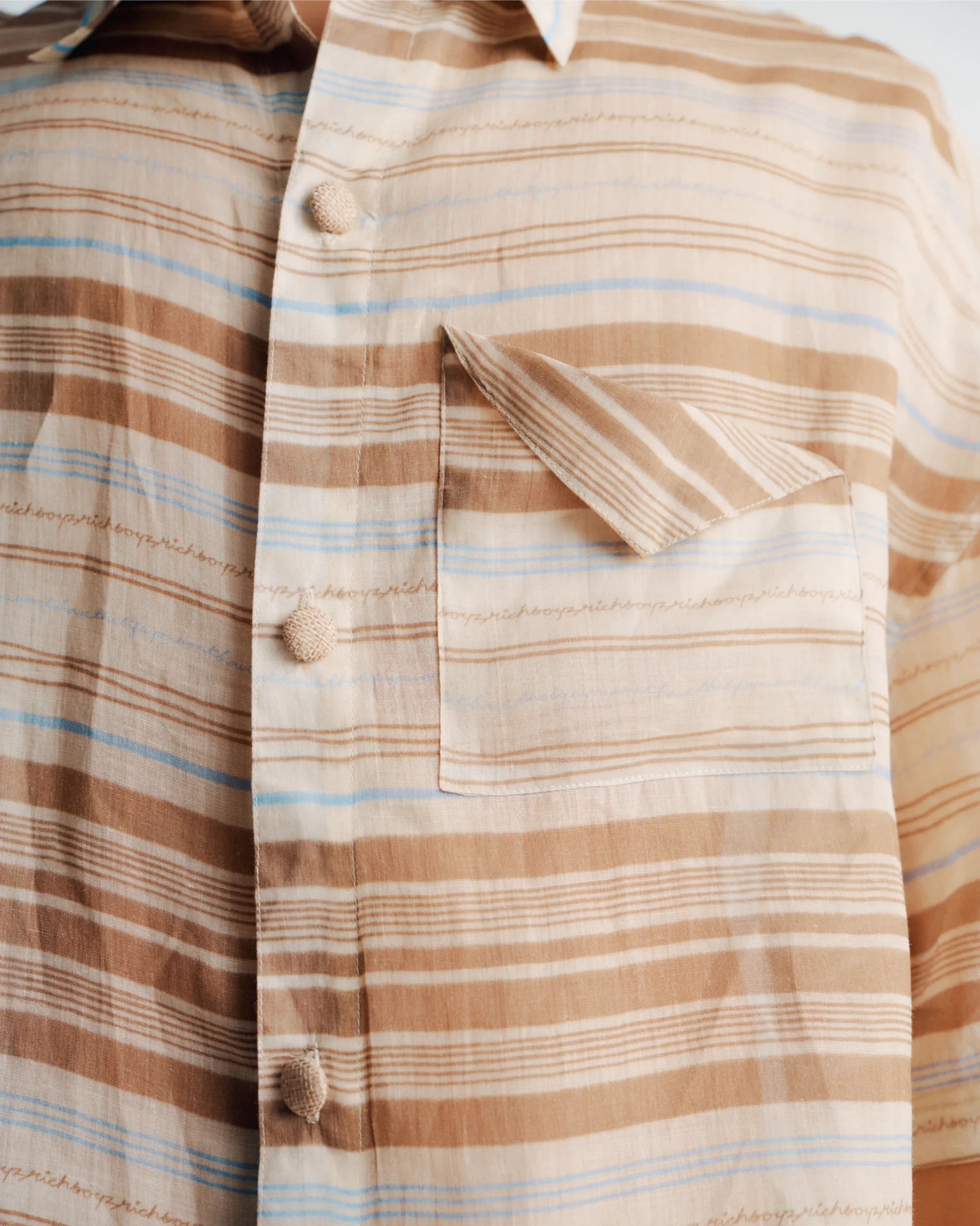 Box Linen Polo - Brown