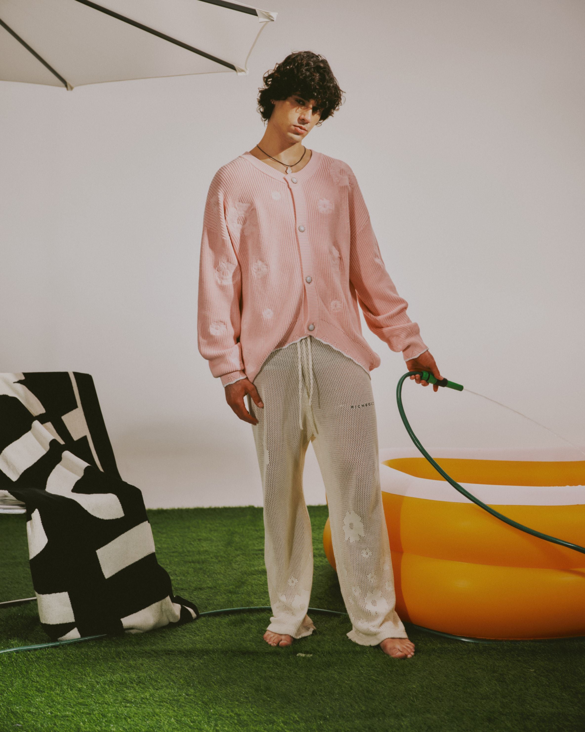 Knitted Cardigan - Pink