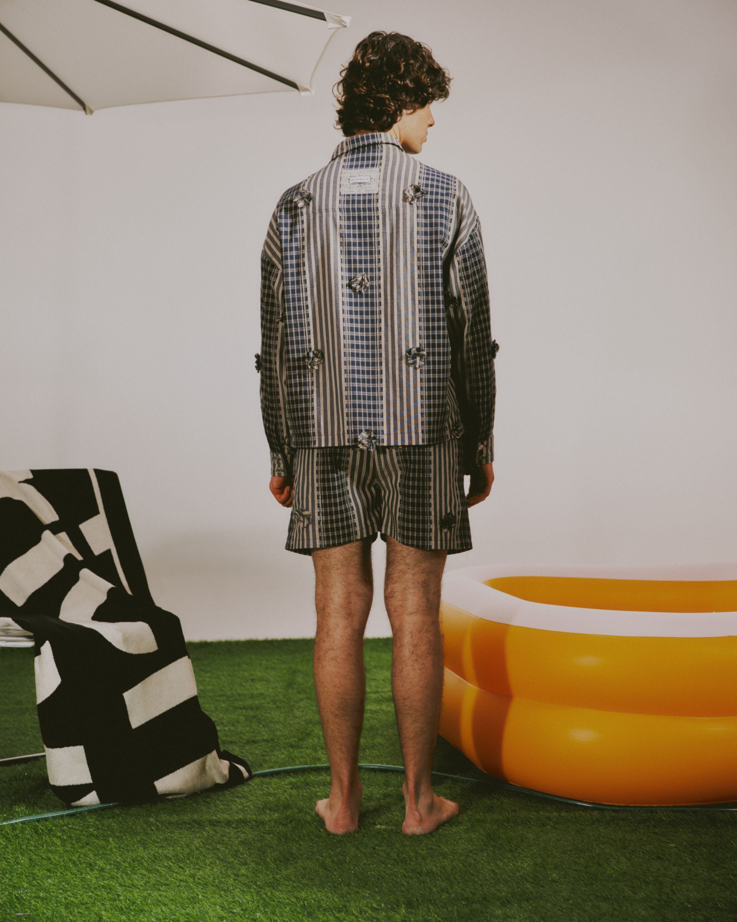 Box Polo Long sleeve Plaid - Navy Blue