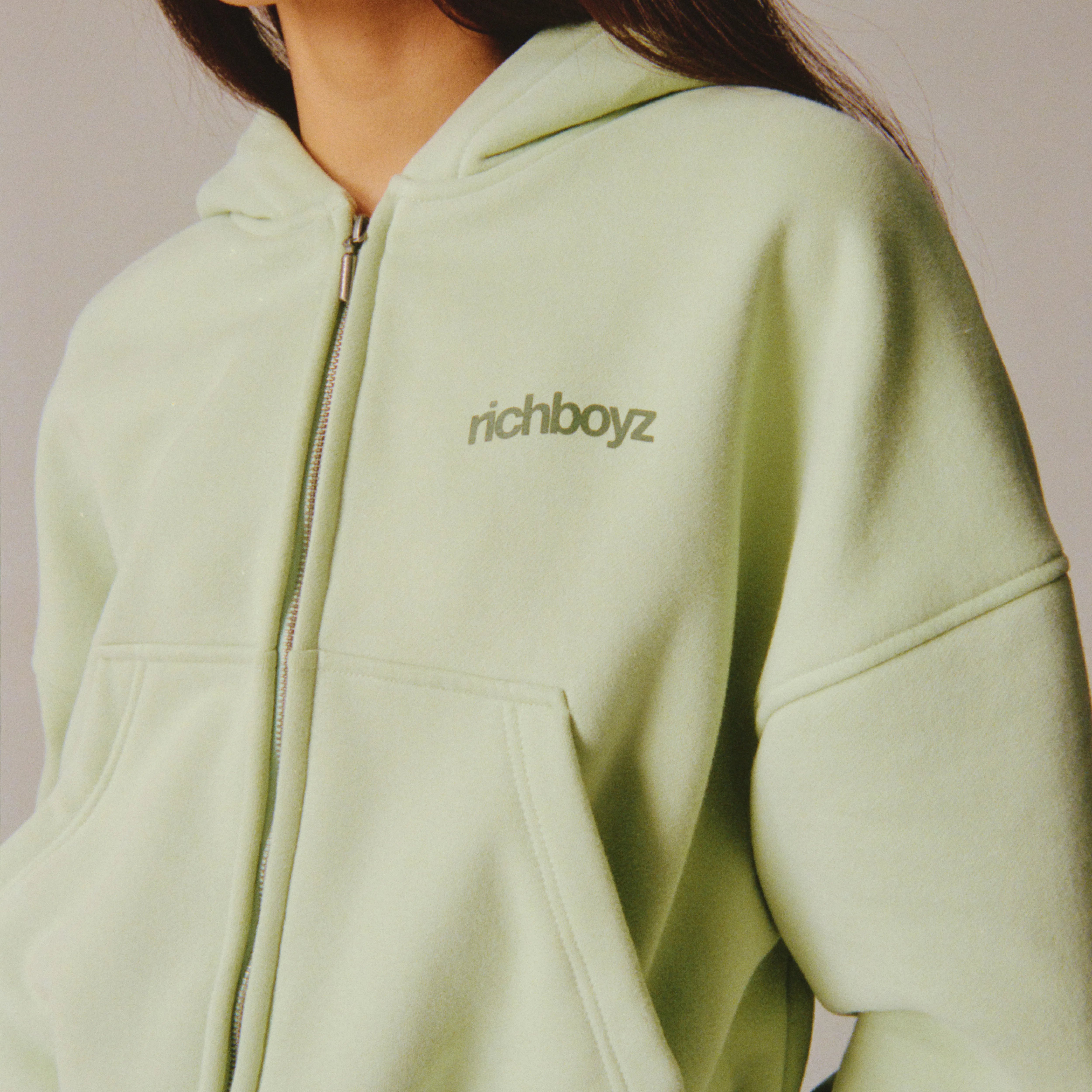 Double Zip Box Hoodie V2 - Matcha