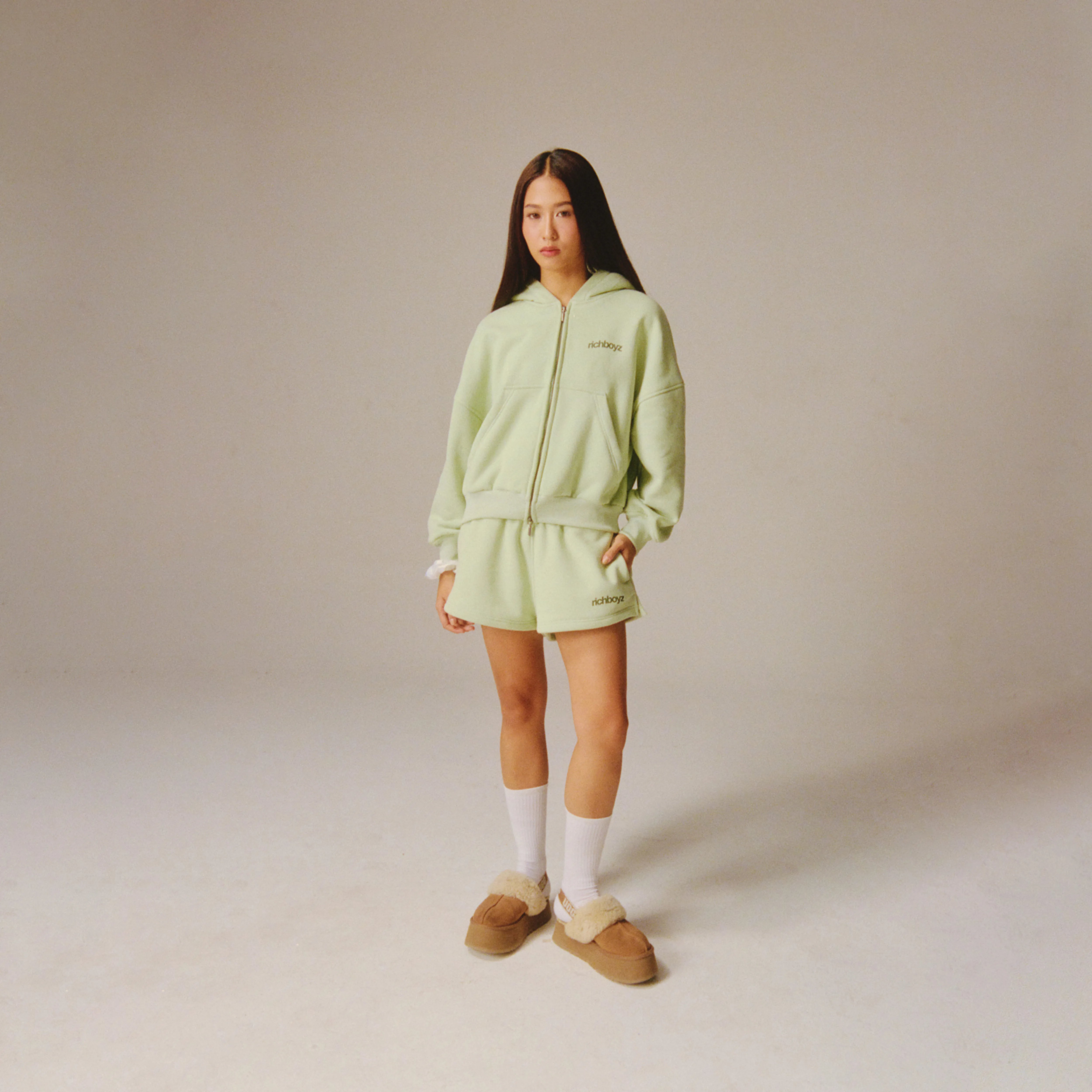 Double Zip Box Hoodie V2 - Matcha