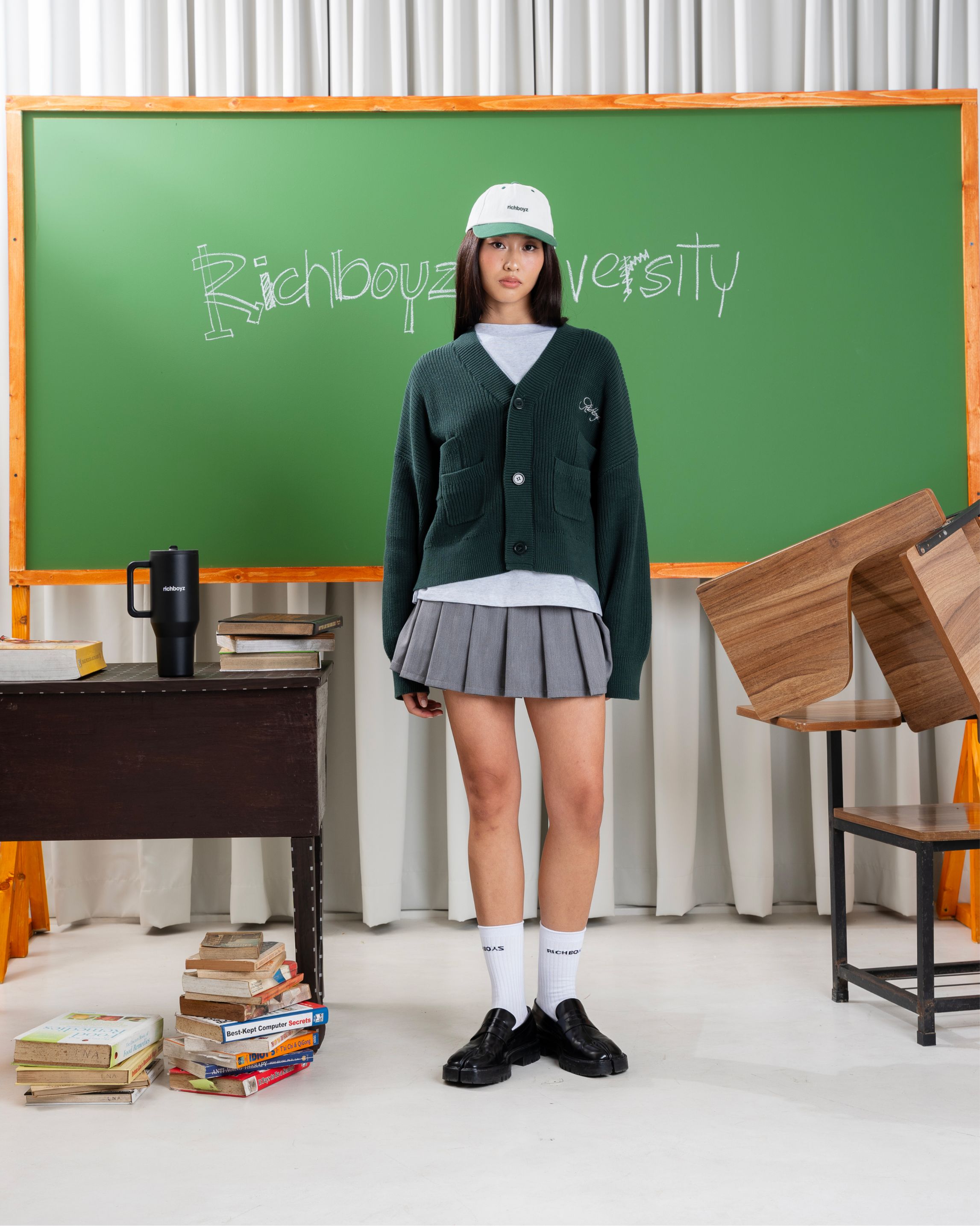 Velcro Strap Cap - Natural Green