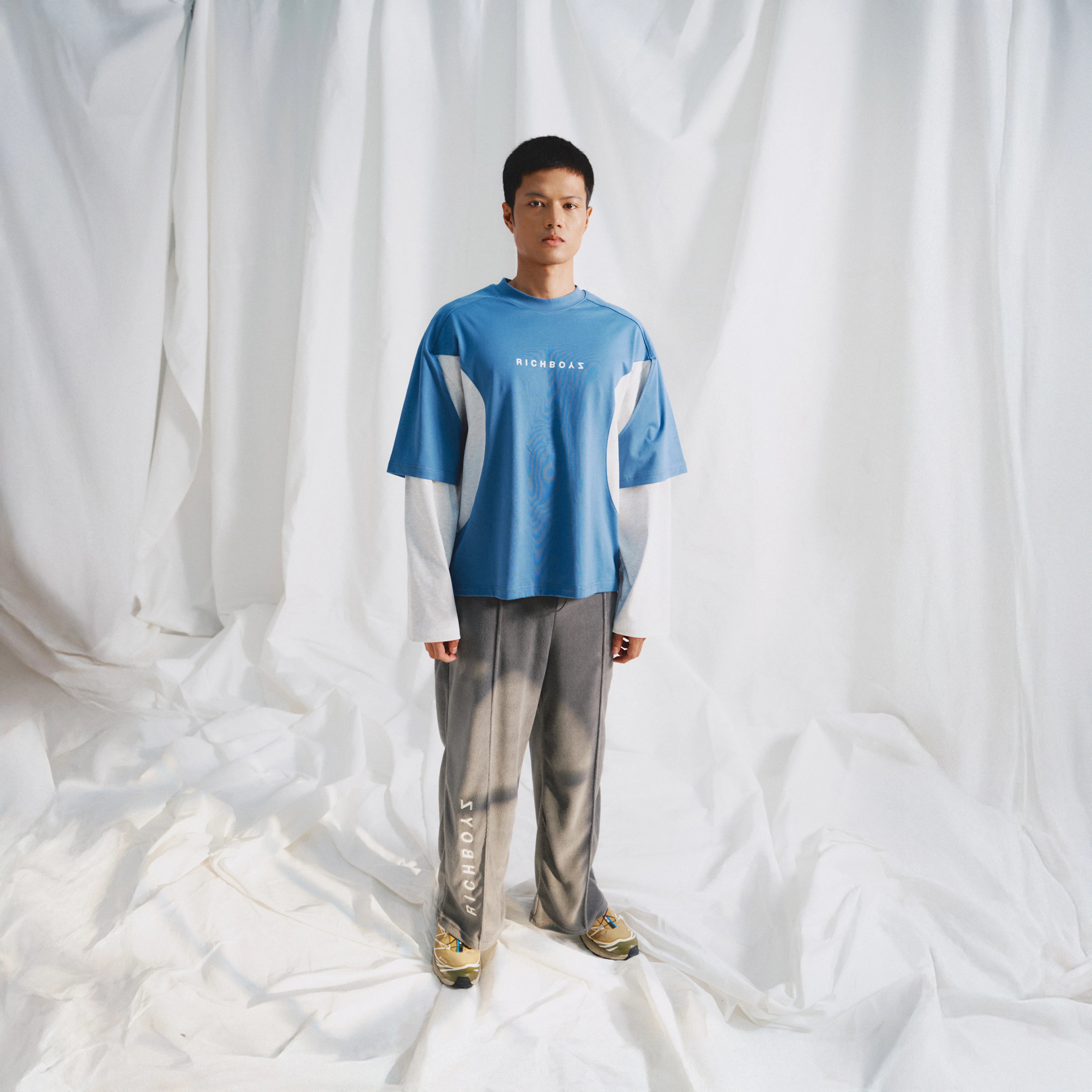 Pleated Lounge Pants - Glacier