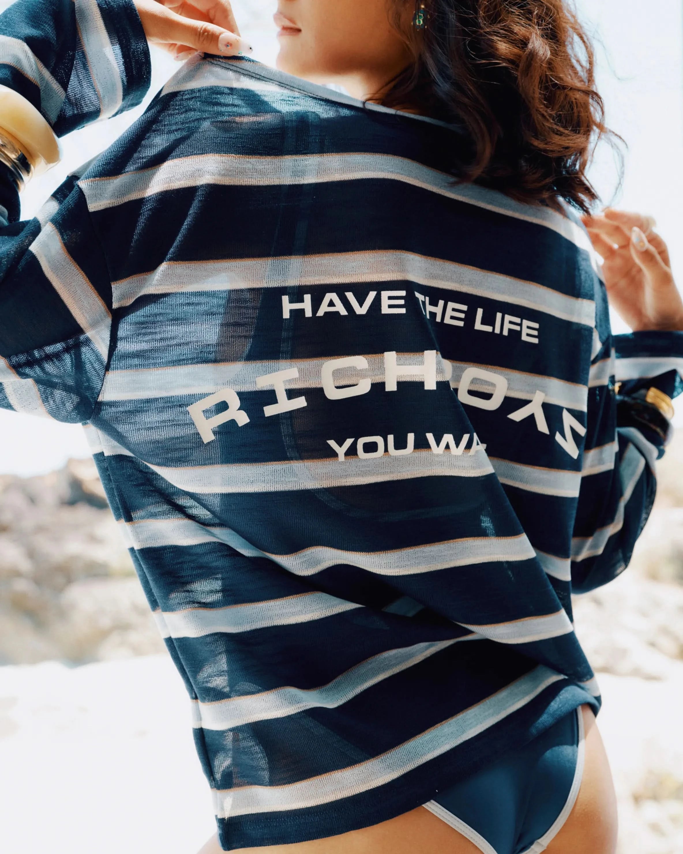Striped Cover Up - Blue