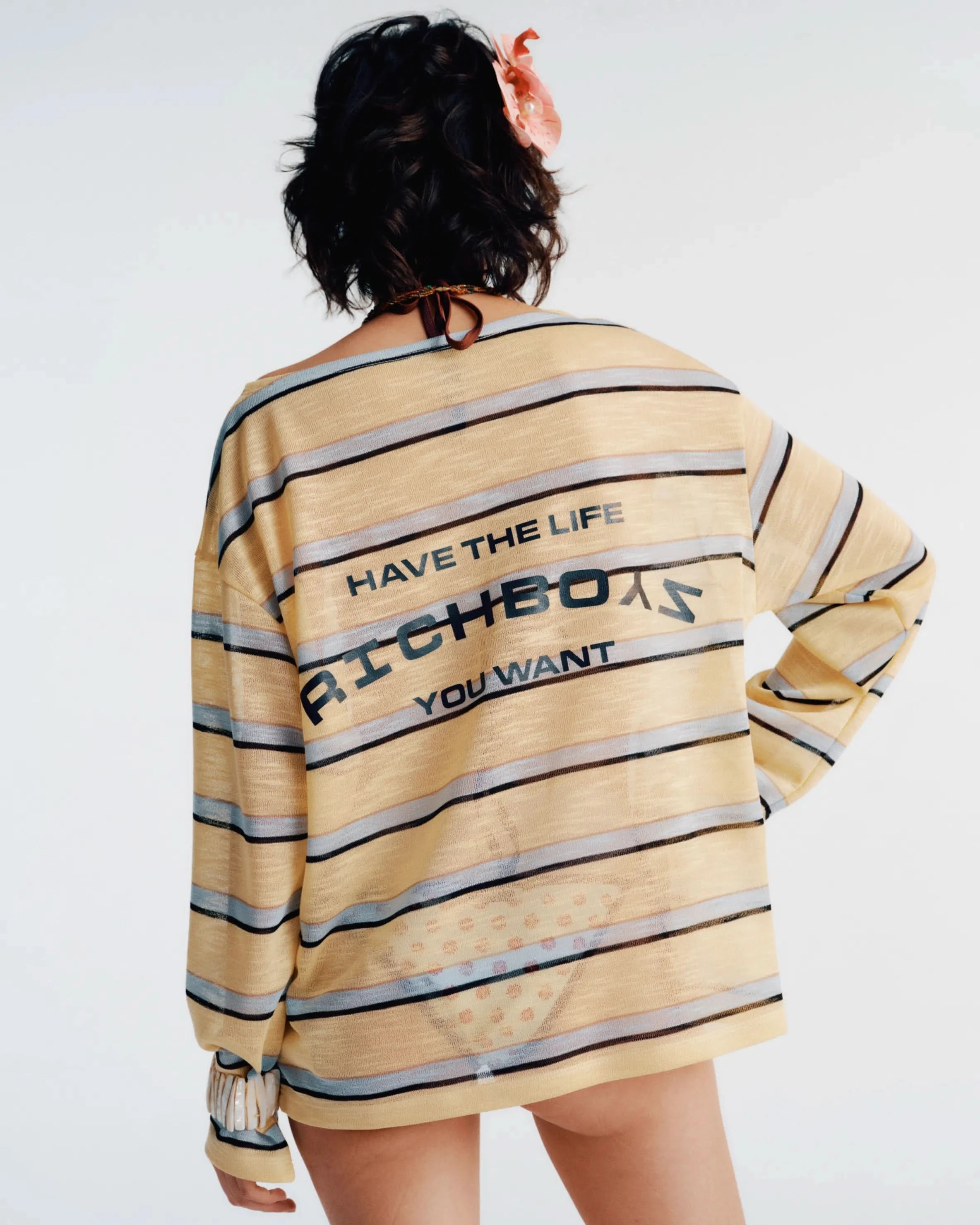 Striped Cover Up - Yellow