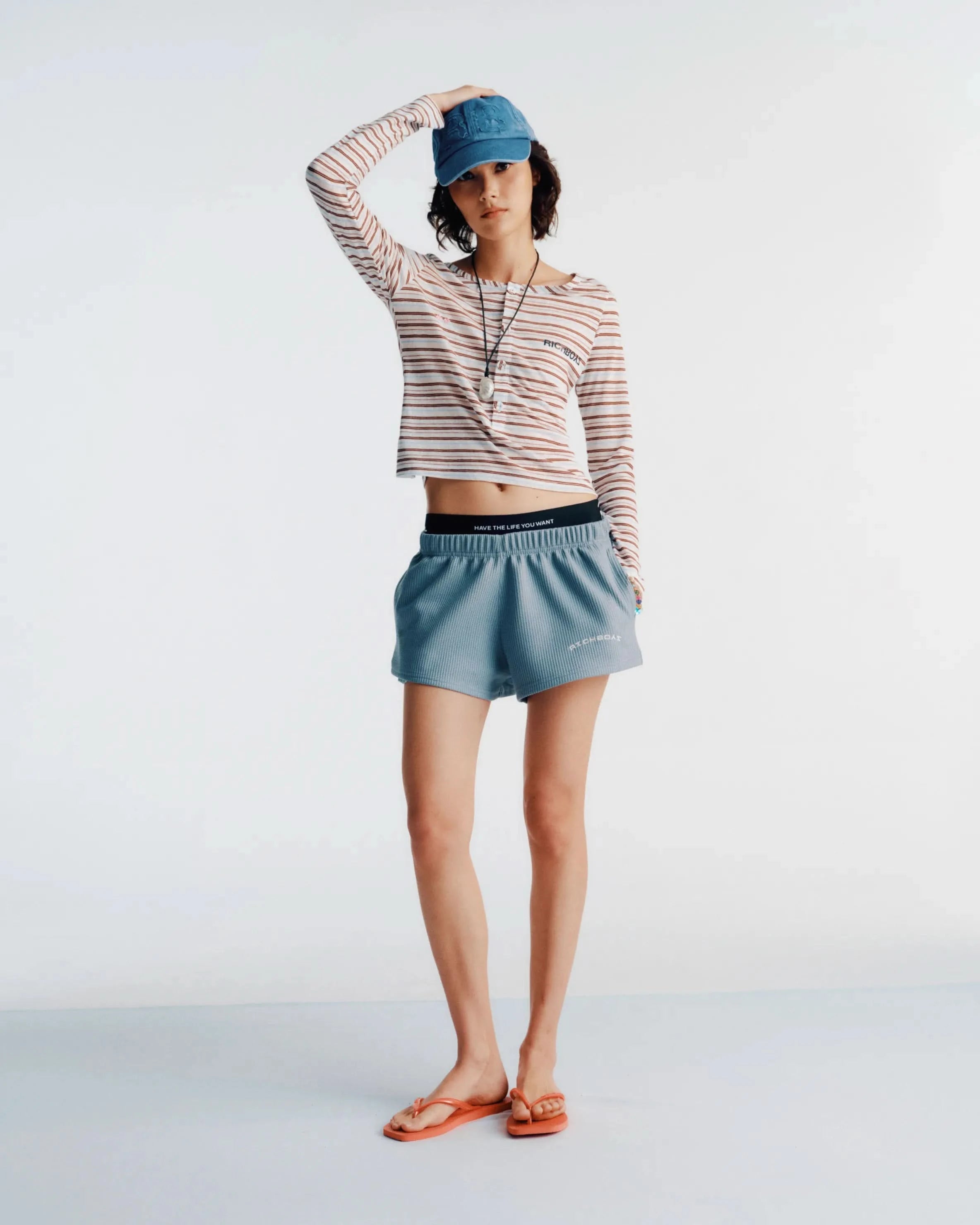 Mini Waffle Short - Sky