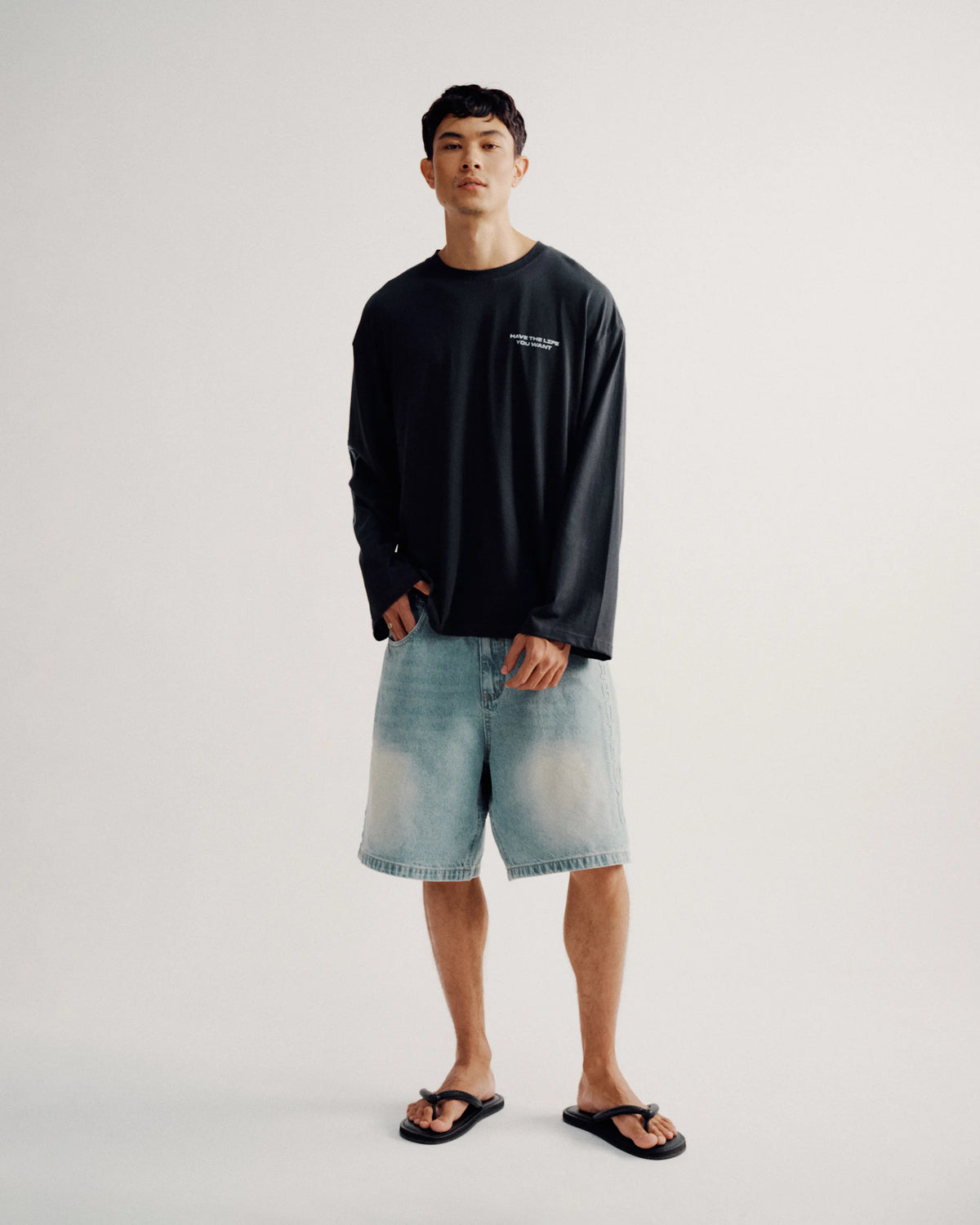 Baggy Denim Shorts - Washed Indigo