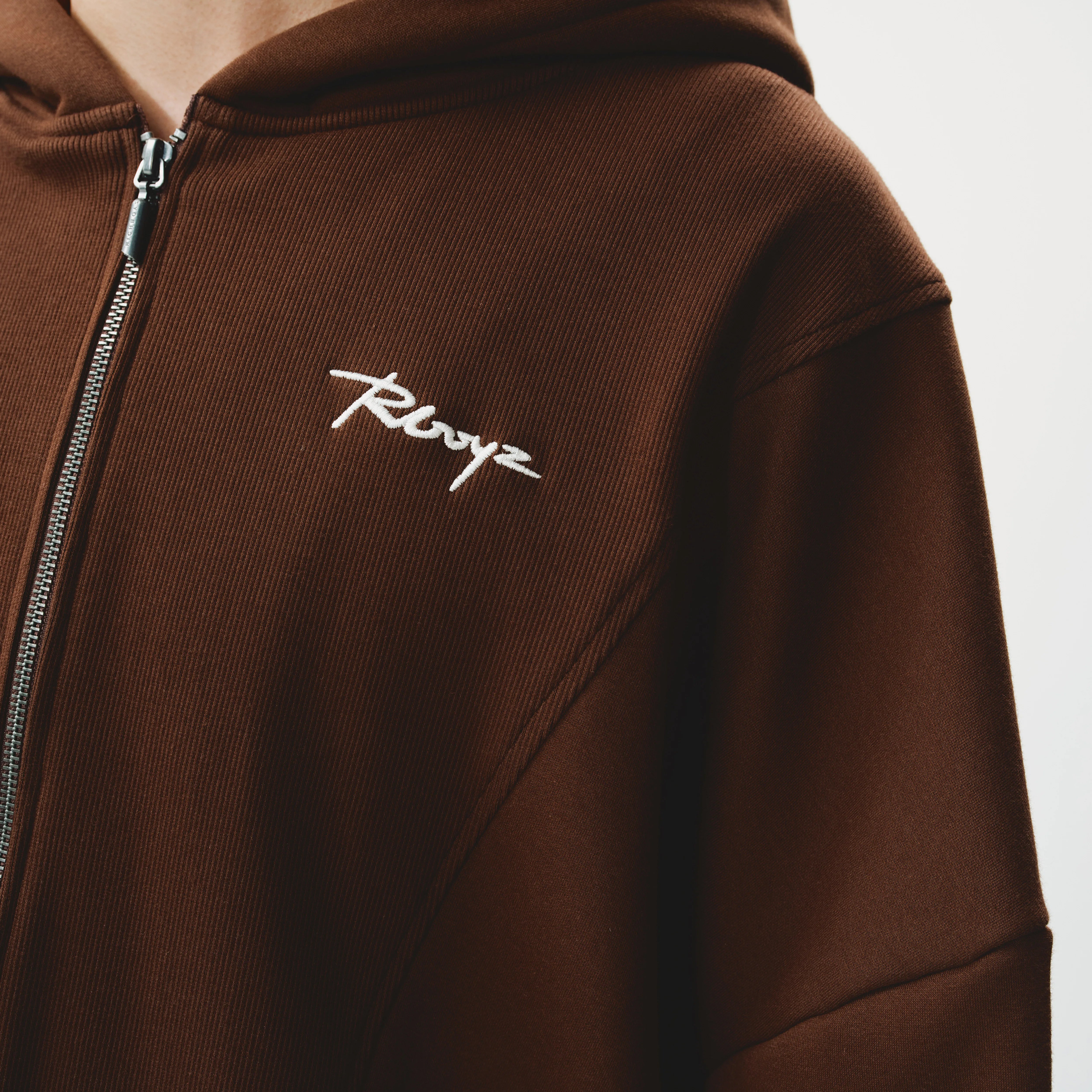 Zip Plush Hoodie - Cocoa