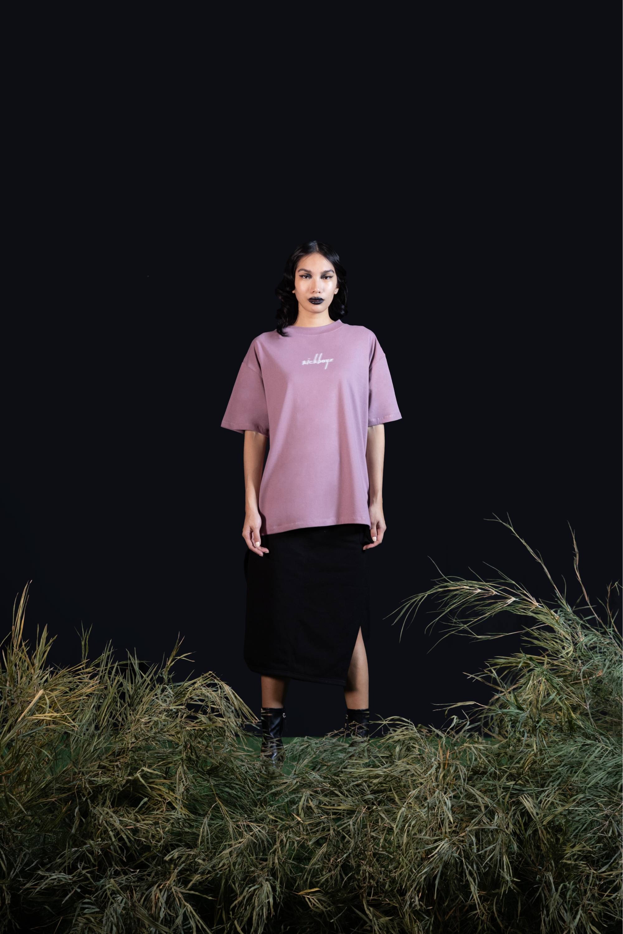 Relaxed Drop Shoulder Tee - Mauve