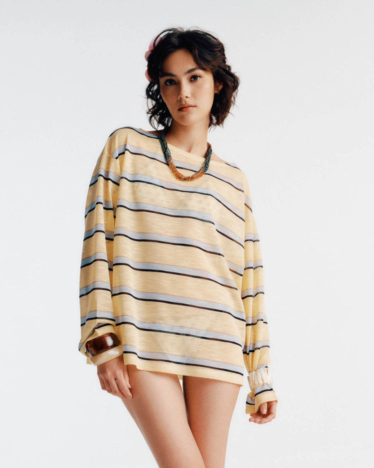 Striped Cover Up - Yellow