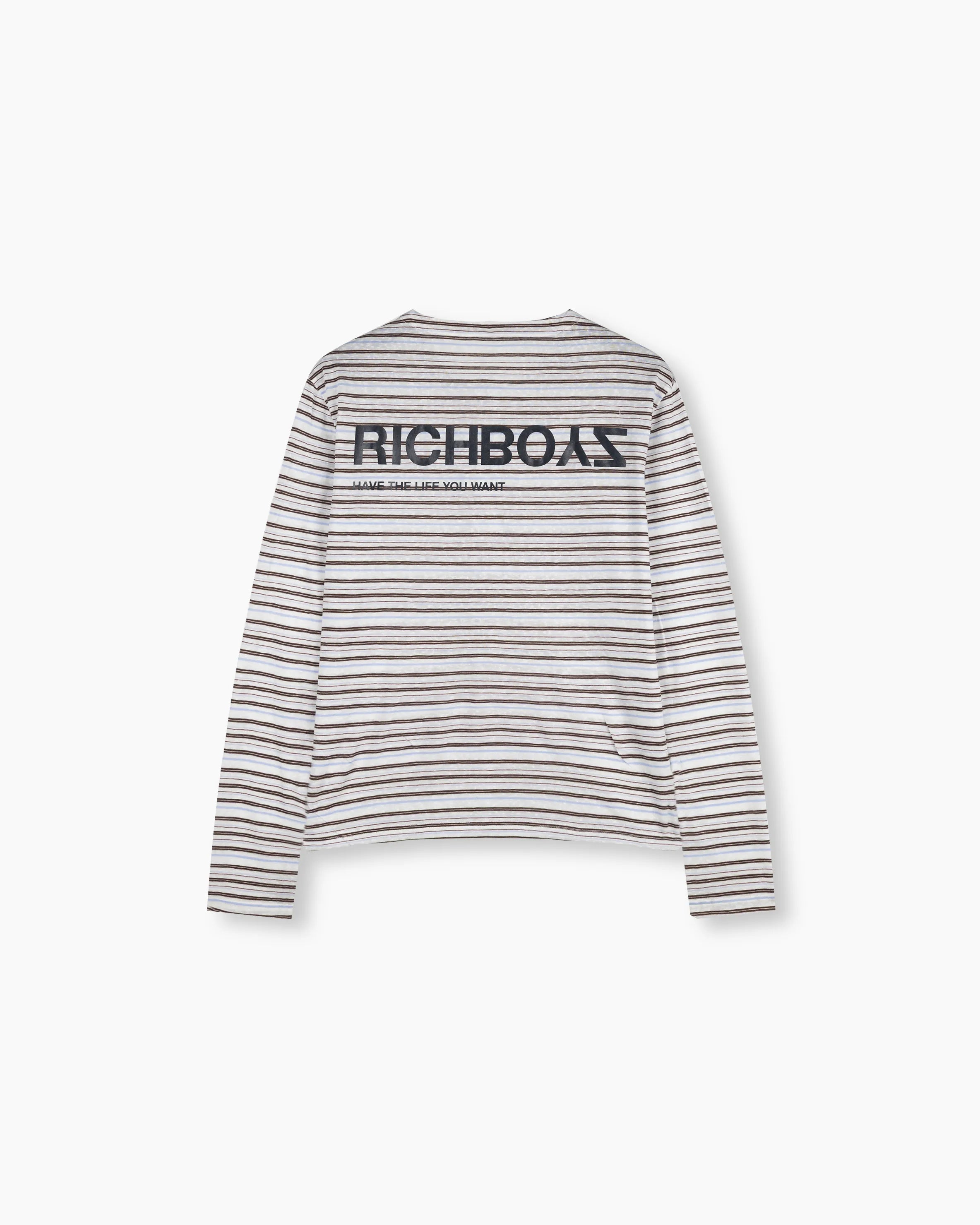 Women's Striped Henley - Sky