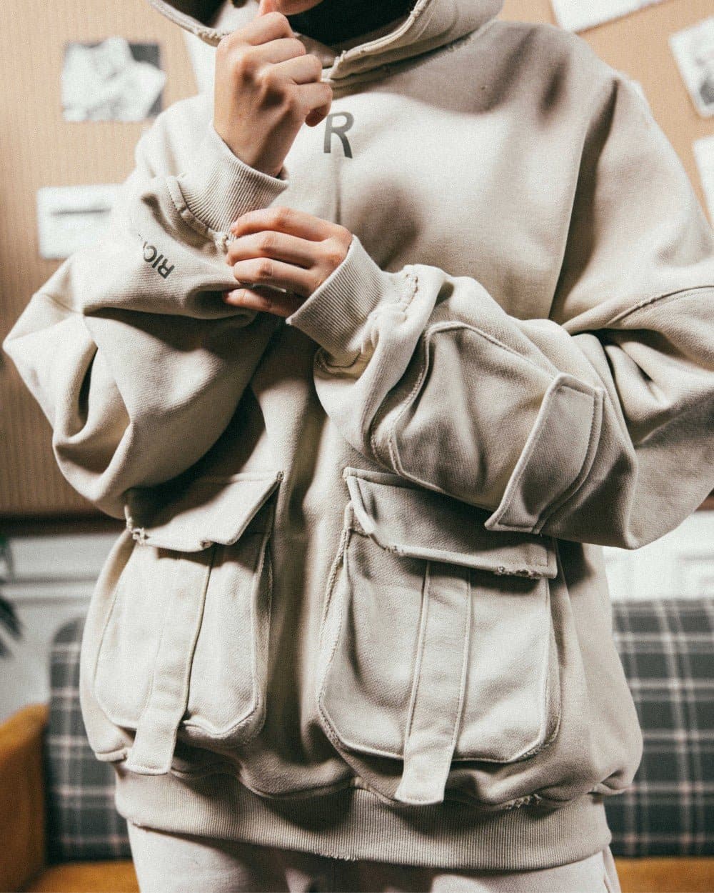 CARGO HOODIE - DUNE - Richboyz