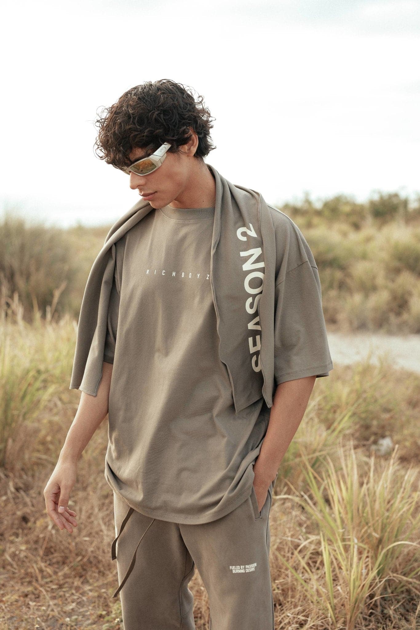 RELAXED DROP SHOULDER TEE - GRANITE - Richboyz