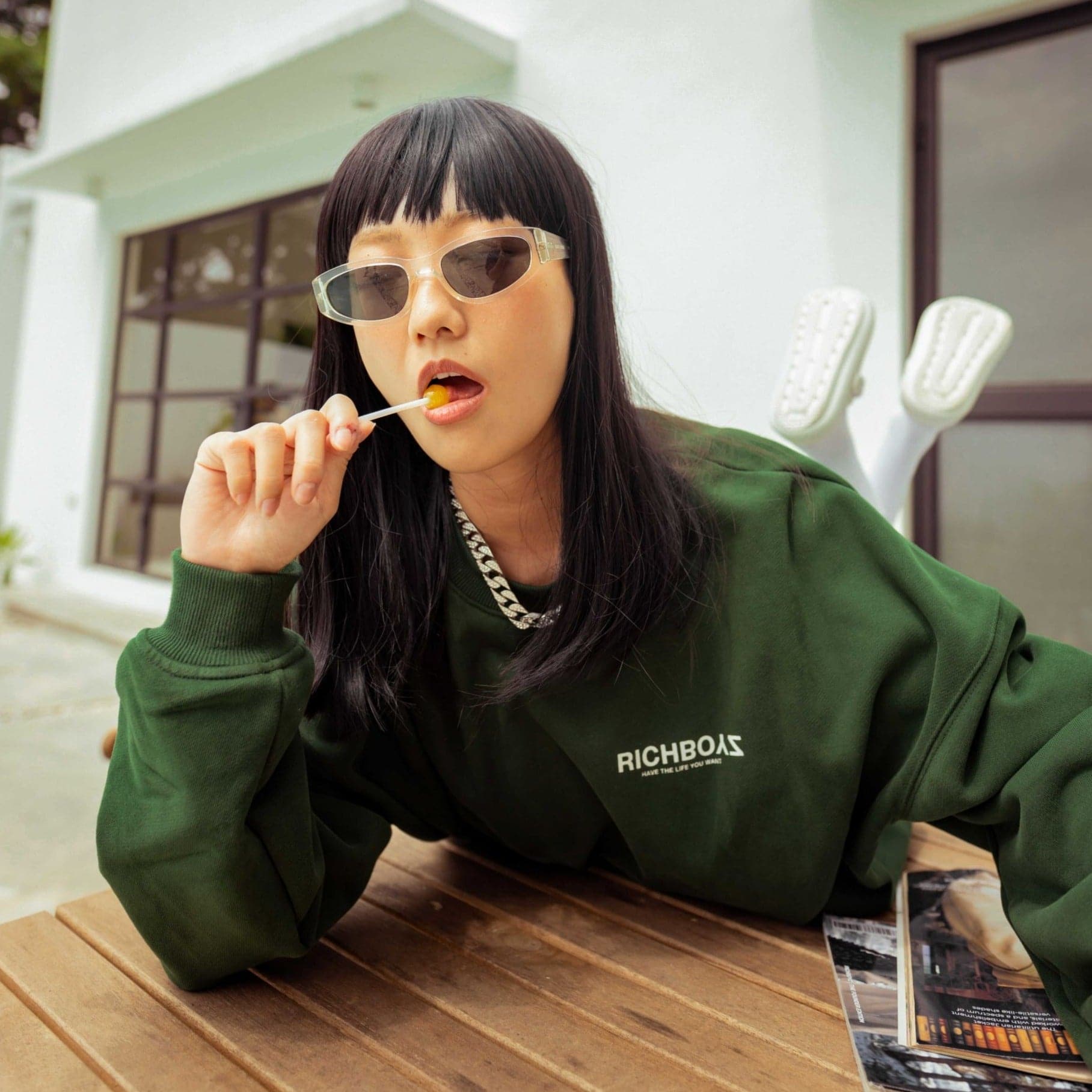 SWEATSHIRT - HUNTER GREEN - Richboyz