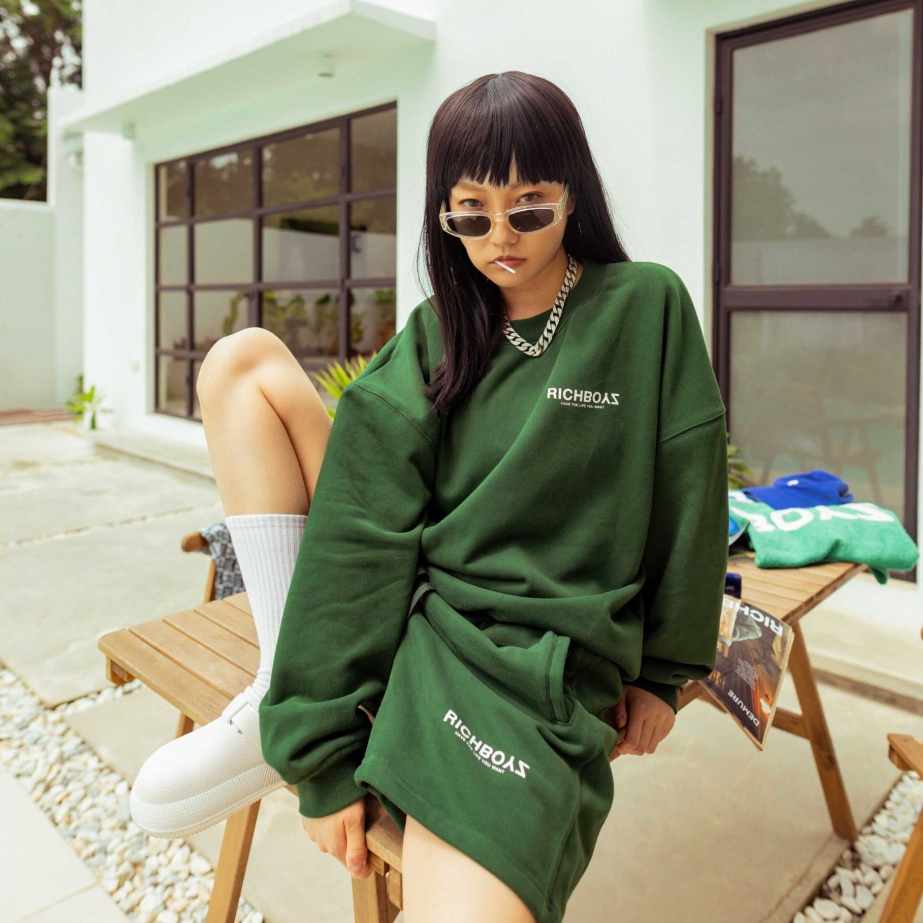 SWEATSHORTS - HUNTER GREEN - Richboyz