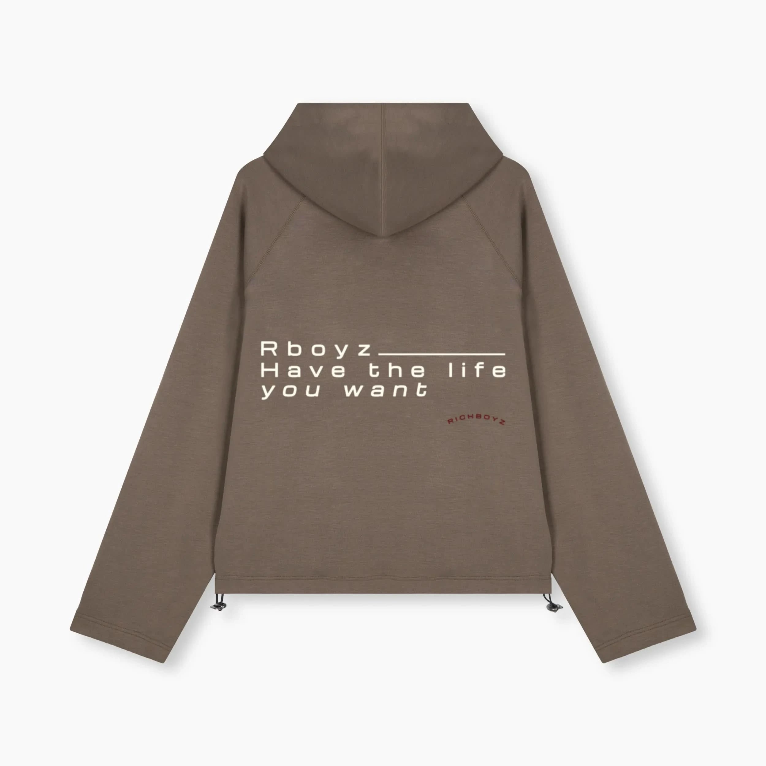 Airy Quarter Zip Hoodie - Khaki