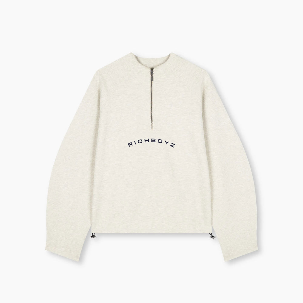 Airy Zip Sweater - Heather Gray