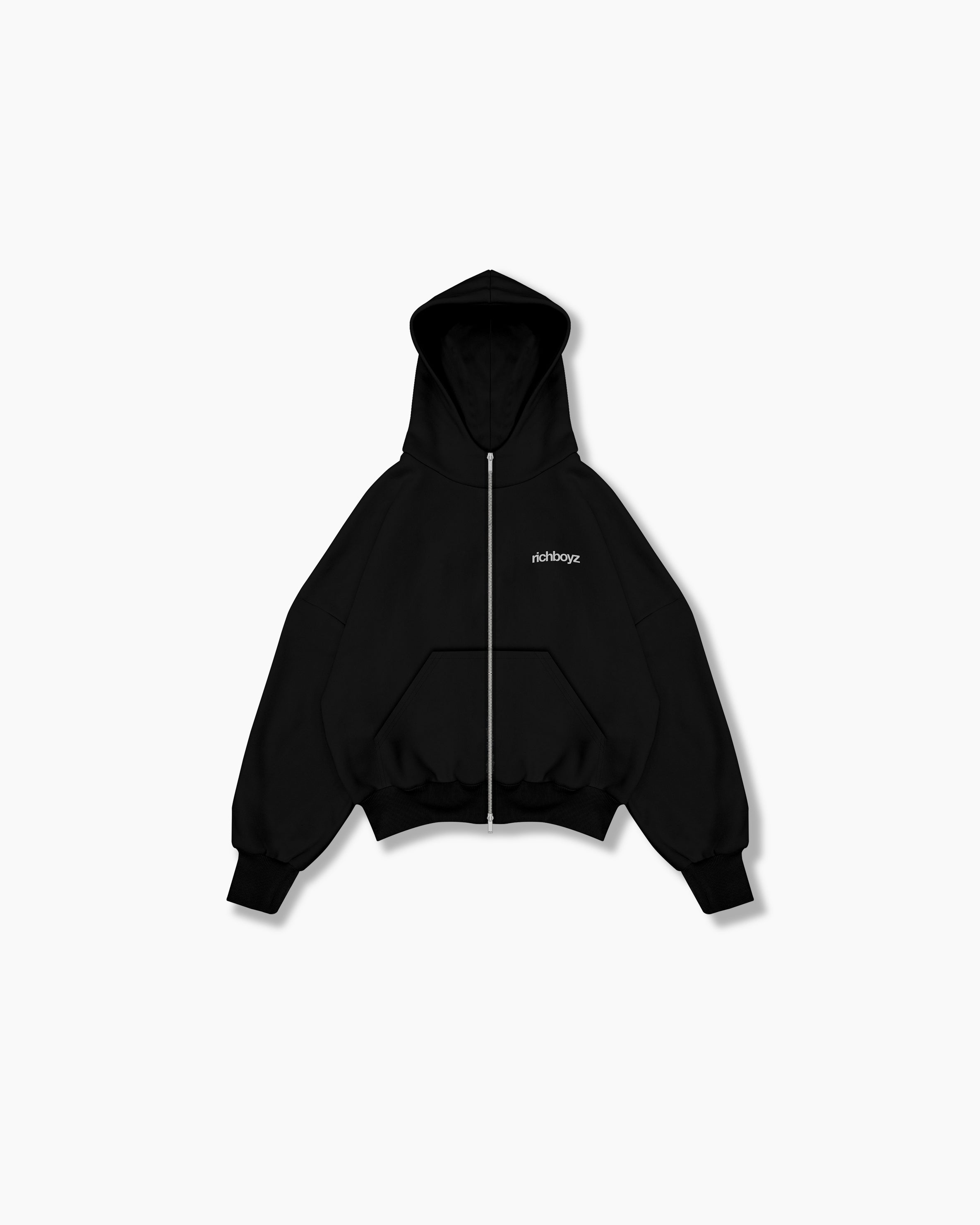 Double Zip Box Hoodie - Cosmic Black