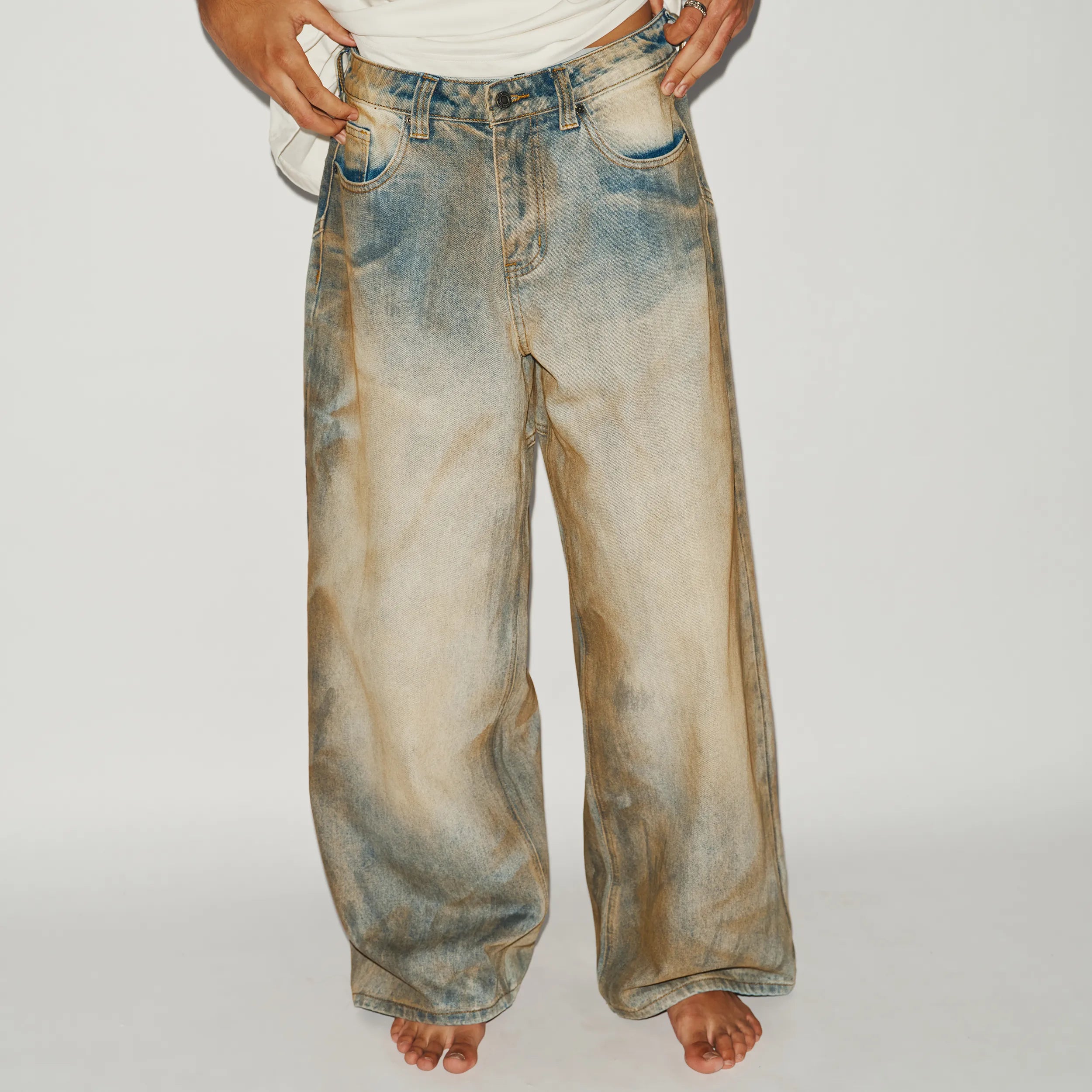 Denim Pants - Mud