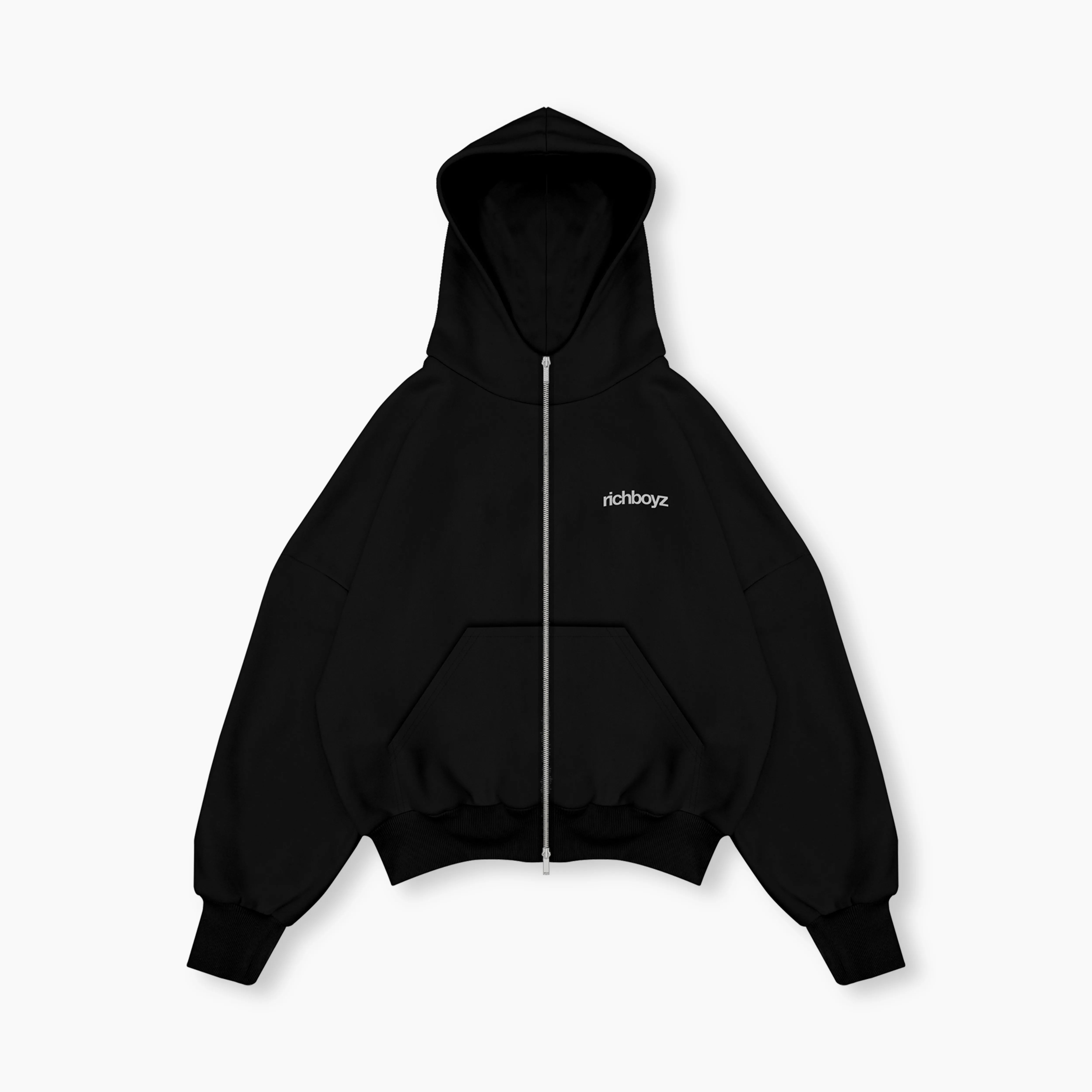 Double Zip Box Hoodie - Cosmic Black